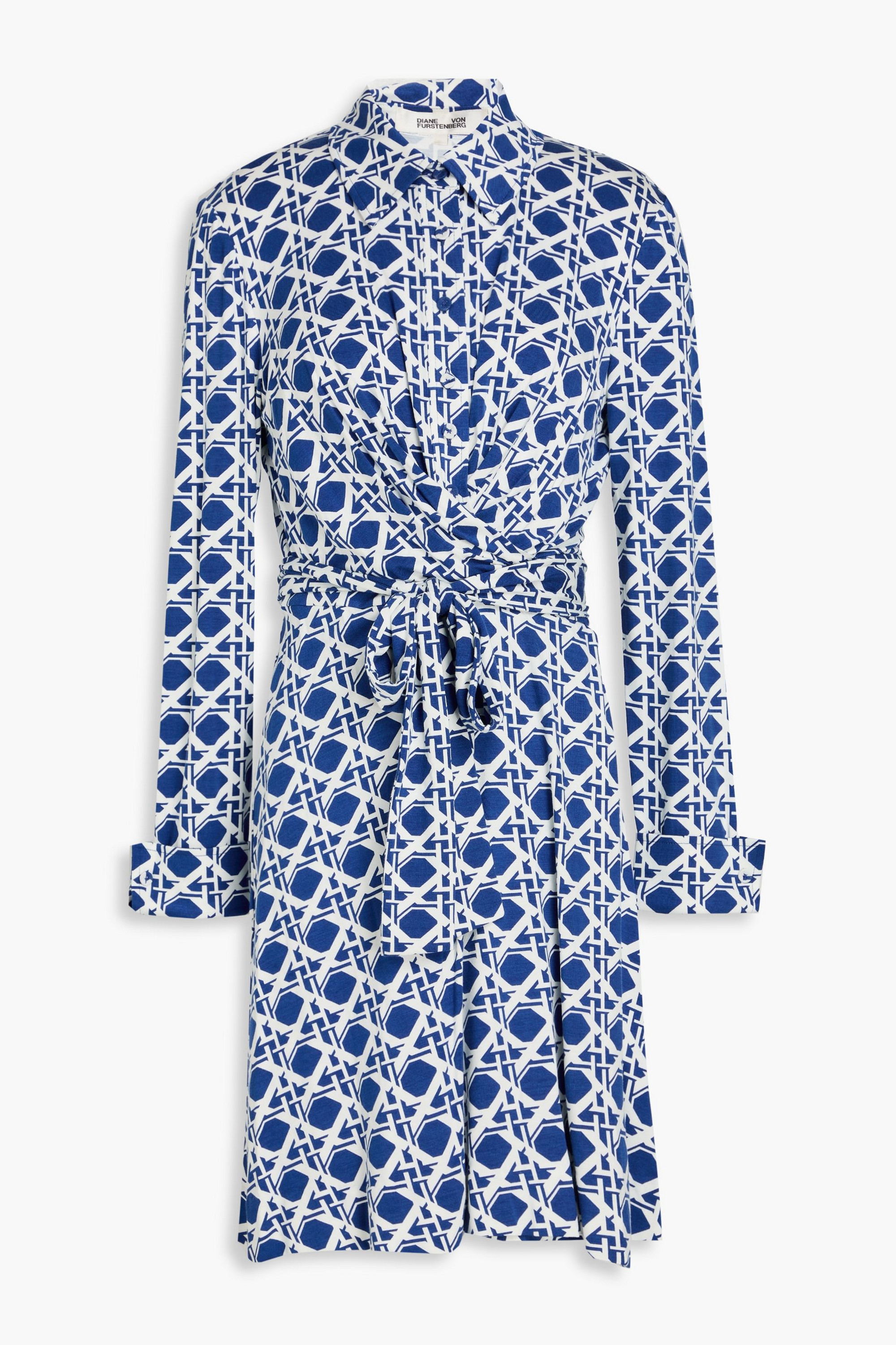 Diane von Furstenberg Didi printed jersey mini wrap dress thumbnail