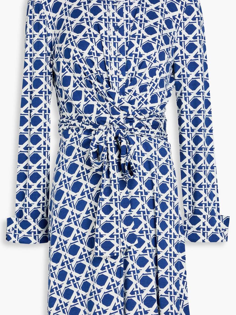 didi printed jersey mini wrap dress