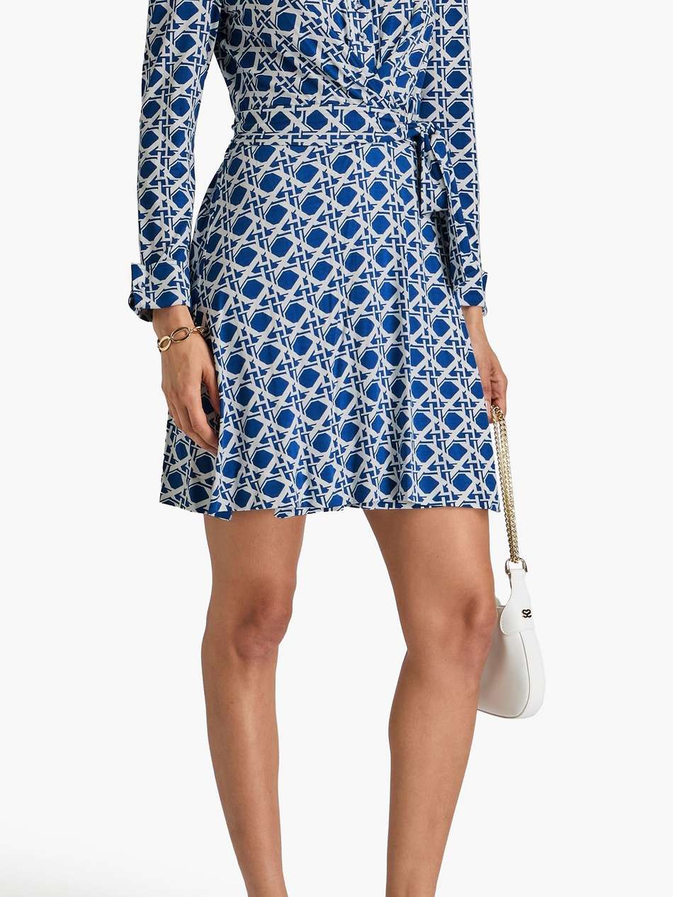 didi printed jersey mini wrap dress
