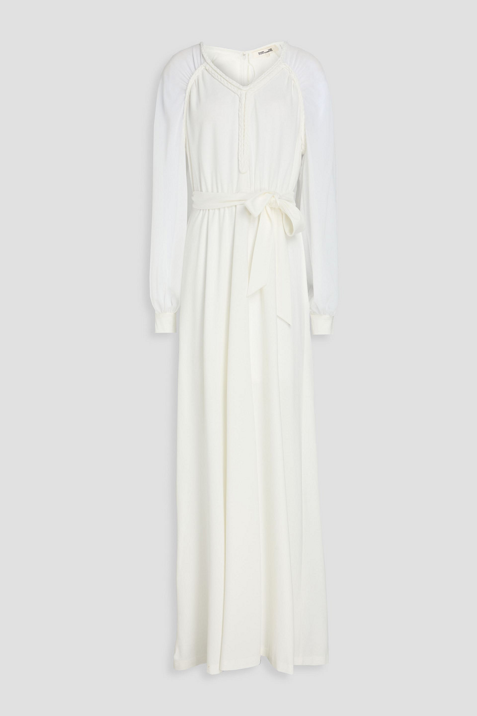 Diane Von Furstenberg Karson Gathered Jersey Maxi Dress In White