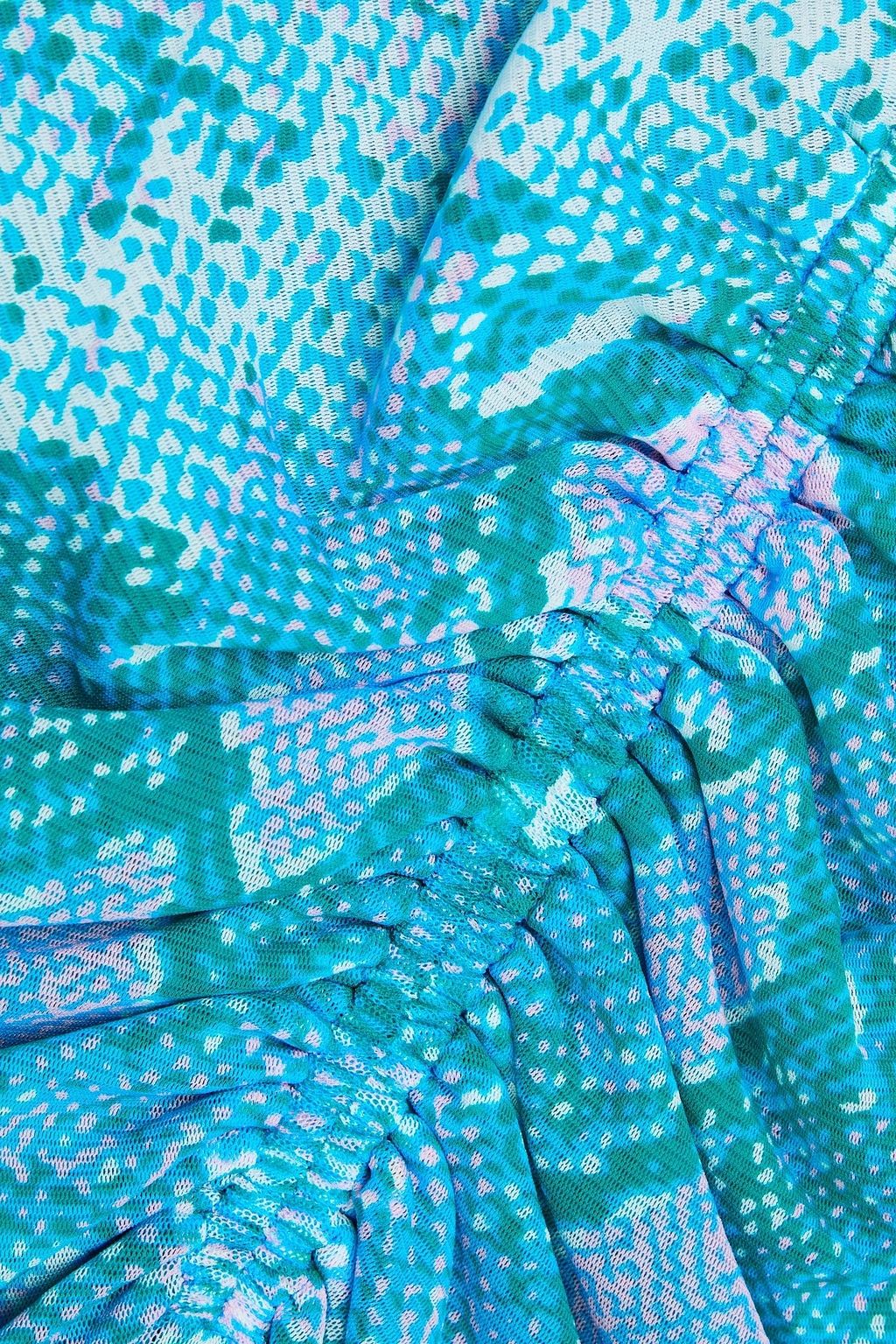 DIANE VON FURSTENBERG فستان "كورين" متوسط الطول من الشبك ونسيج مطاط مزين بطبعات ويمكن ارتداؤه على الوجهين