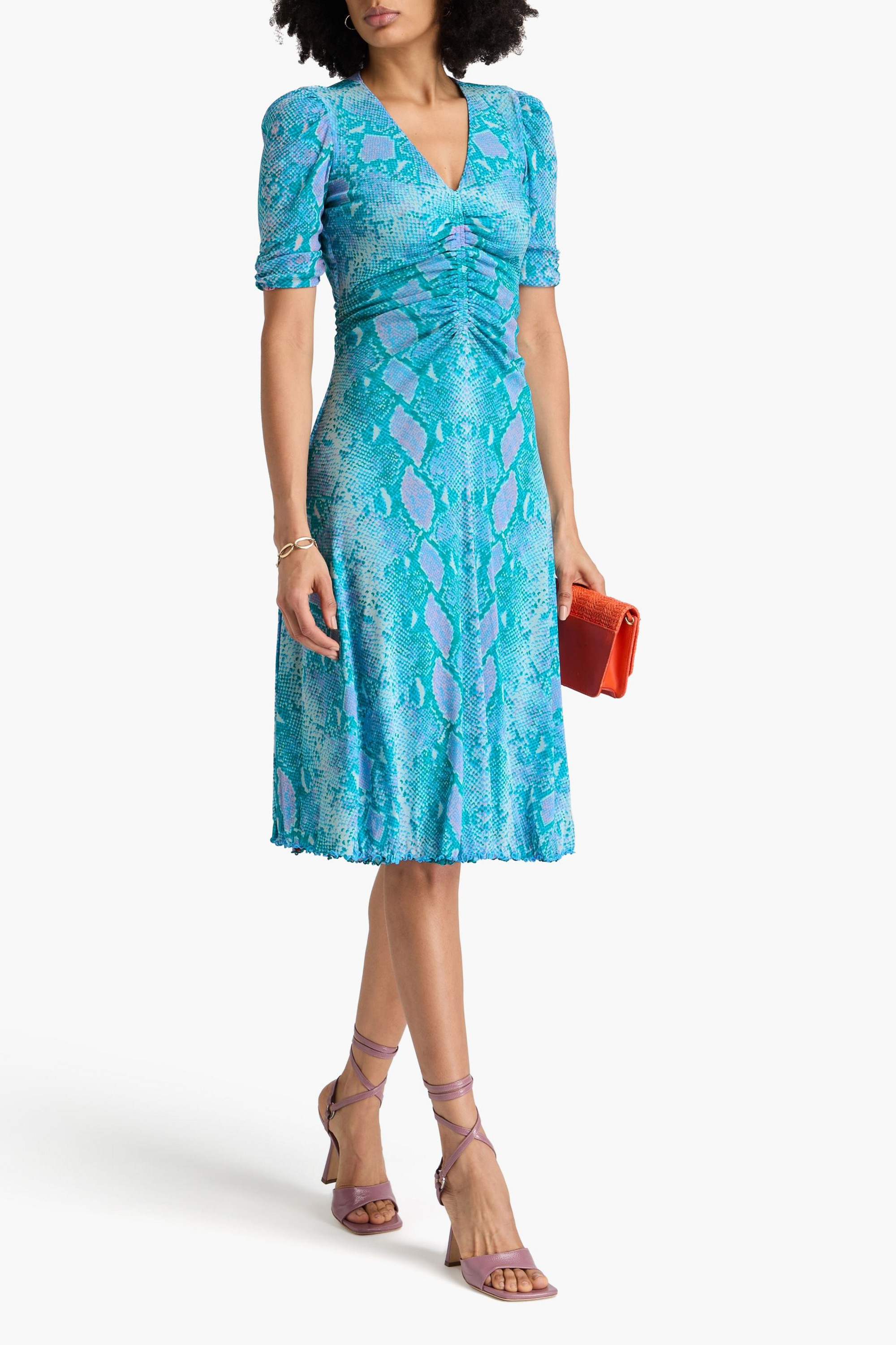 Diane von Furstenberg Koren reversible printed stretch-mesh dress