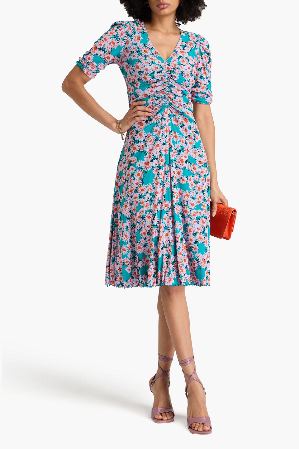 Diane Von Furstenberg New Julian Two Silk Wrap Dress In Teal