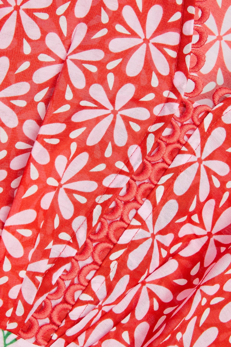 Diane Von Furstenberg Boris Floral-print Cotton And Silk-blend Voile Midi Dress In Tomato Red