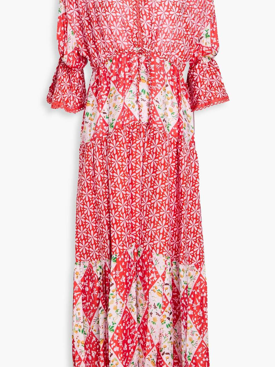 boris floral-print cotton and silk-blend voile midi dress