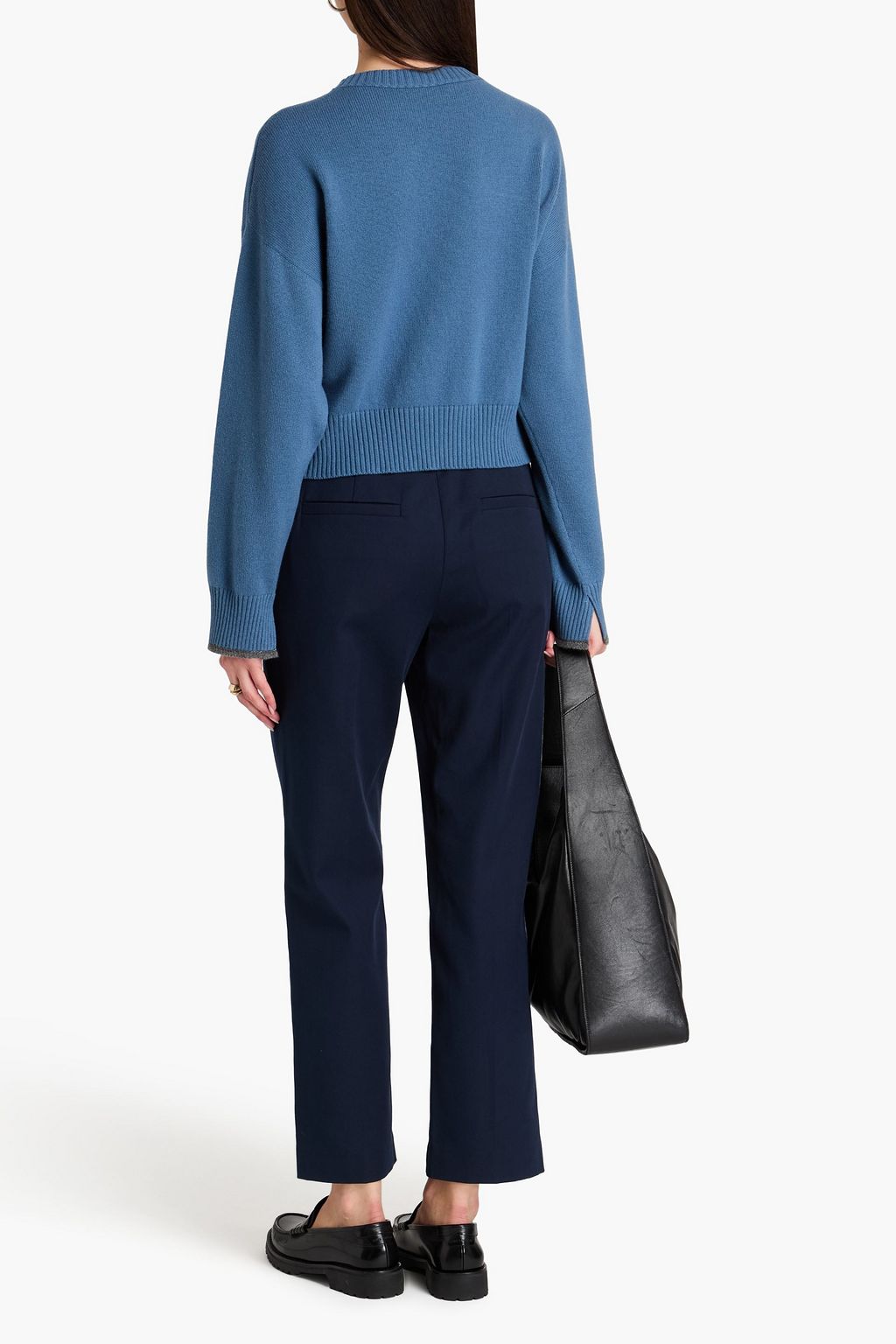 BRUNELLO CUCINELLI Cropped Hose mit geradem Bein aus Twill aus einer Baumwollmischung