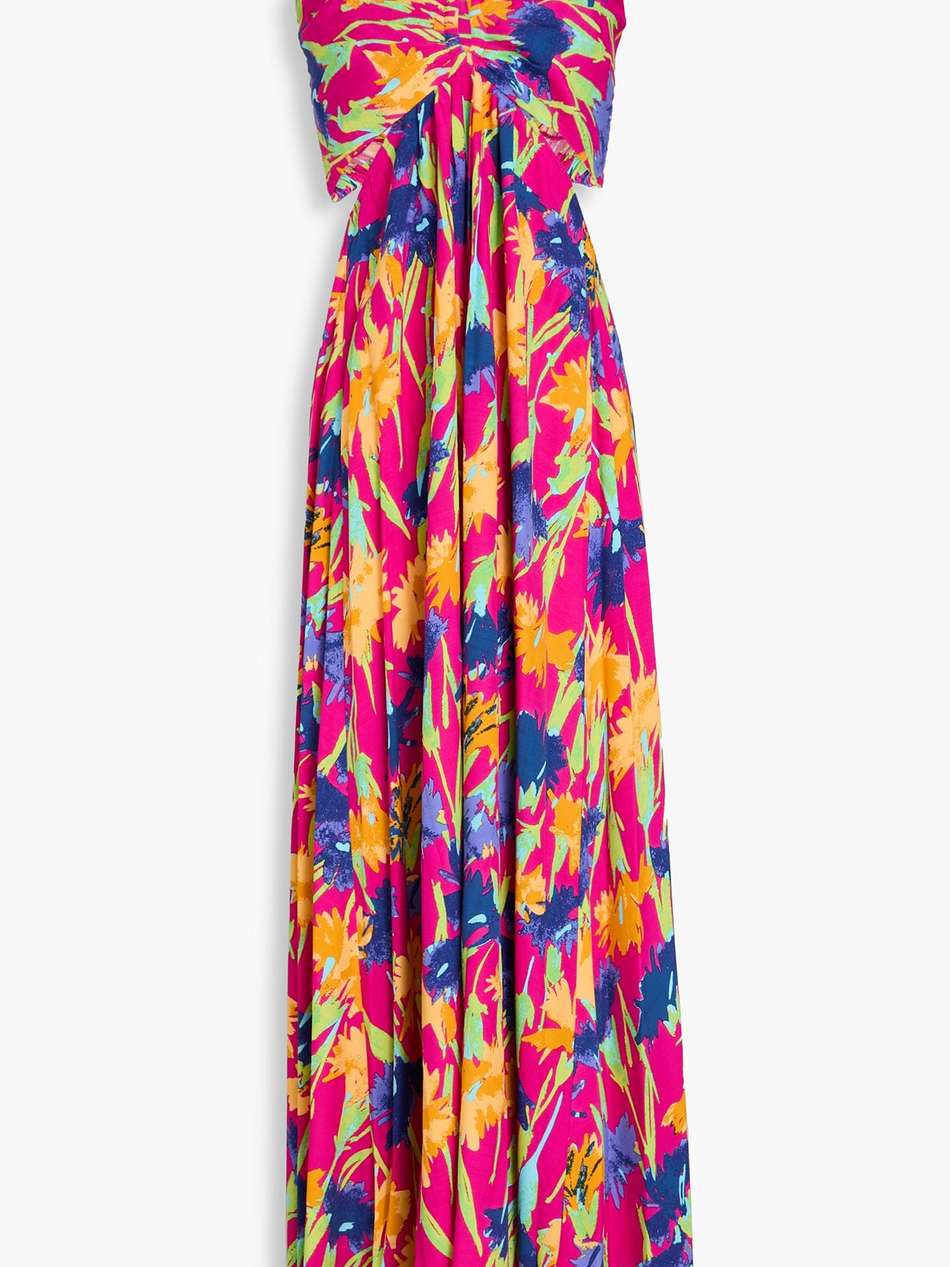 ainslina floral-print crepe halterneck maxi dress