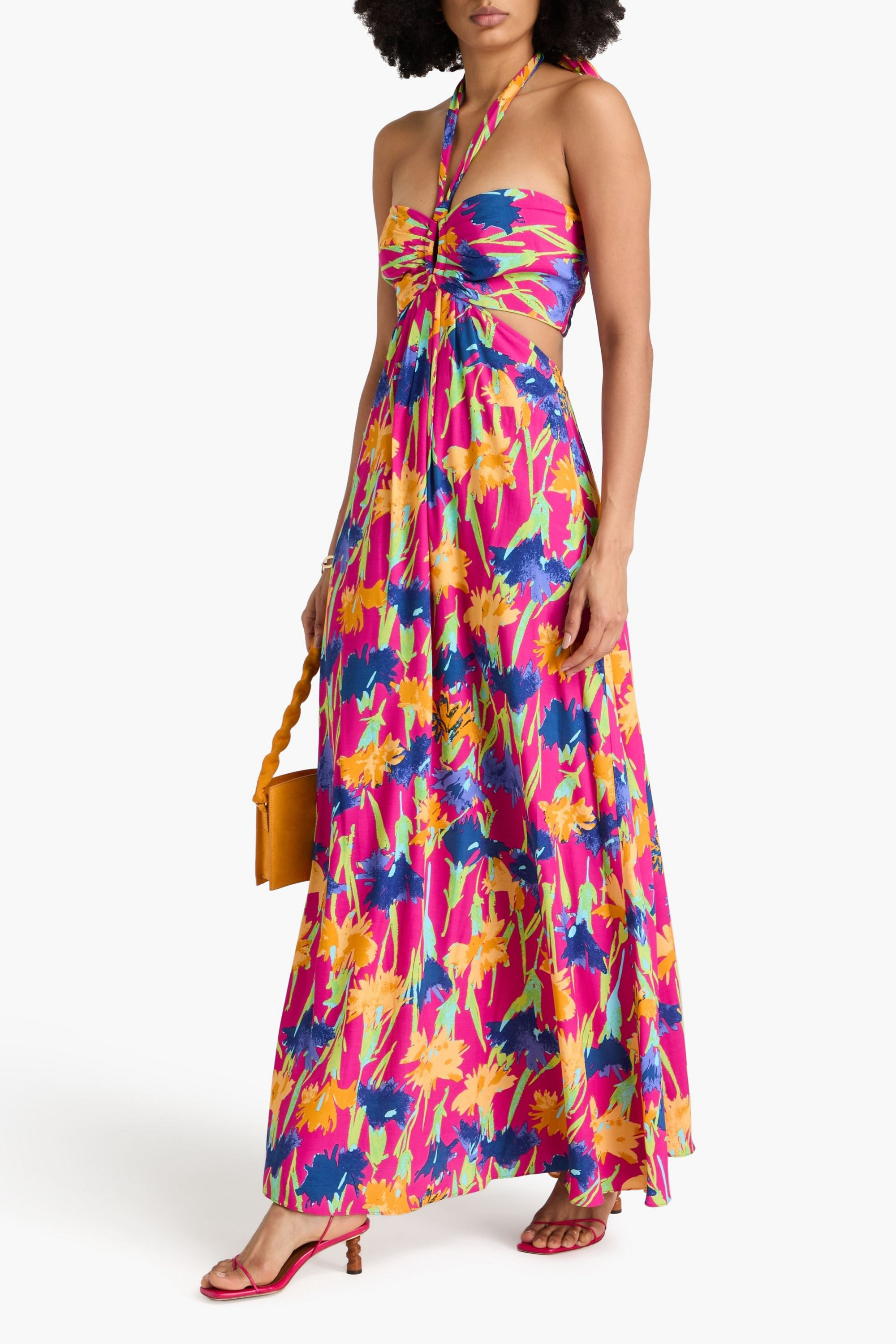 Diane von Furstenberg Ainslina floral-print crepe halterneck maxi dress