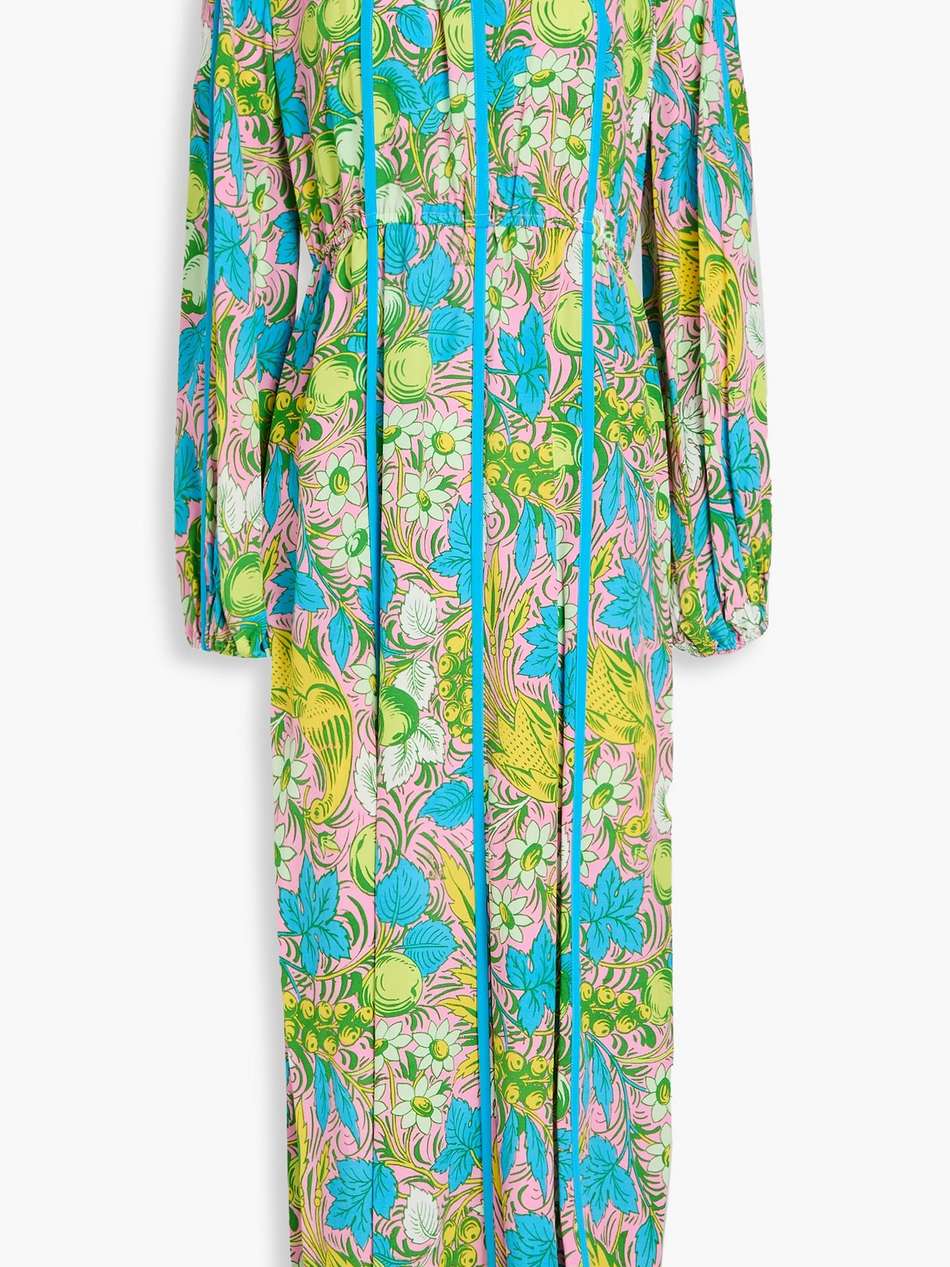 scott floral-print crepe midi dress