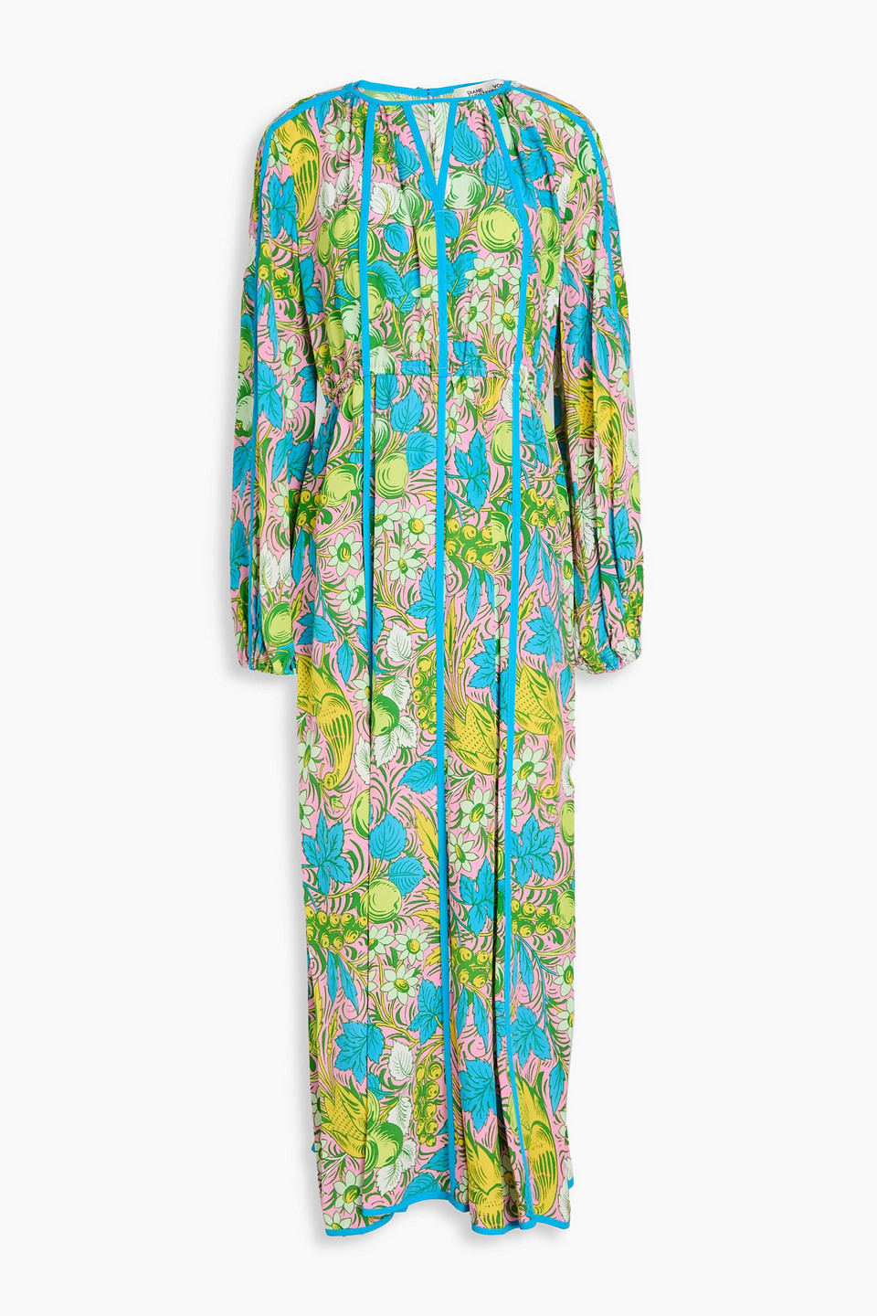 Diane Von Furstenberg Scott Floral-print Crepe Midi Dress In Baby Pink