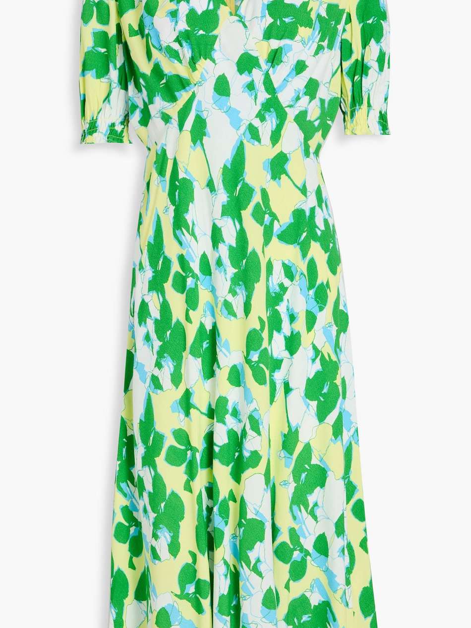 jemma printed crepe midi dress