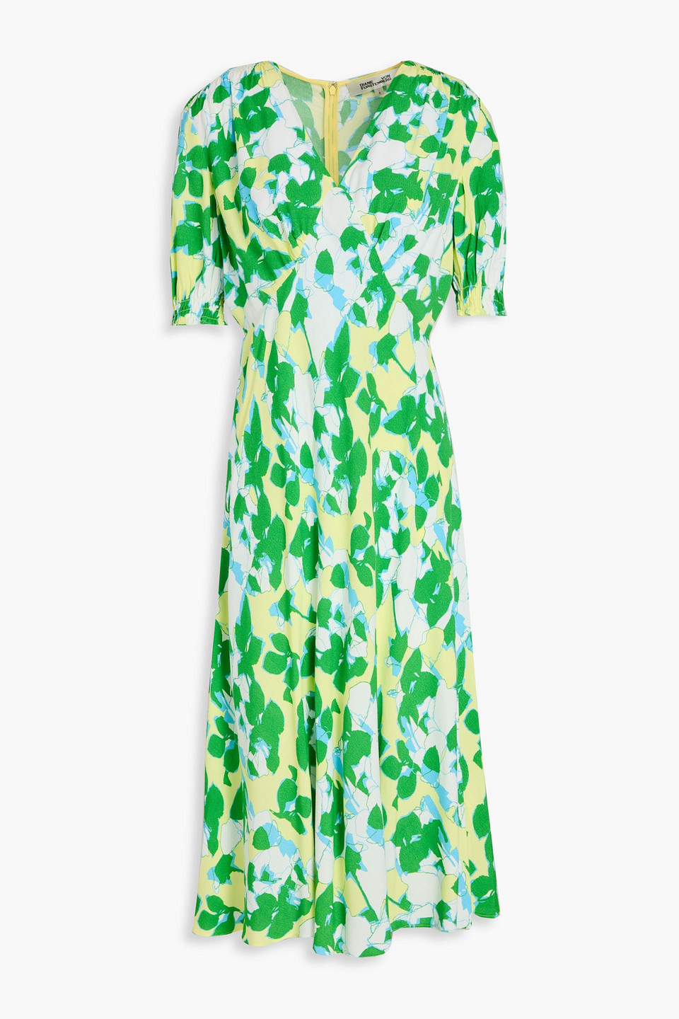 Diane Von Furstenberg Jemma Printed Crepe Midi Dress In Green