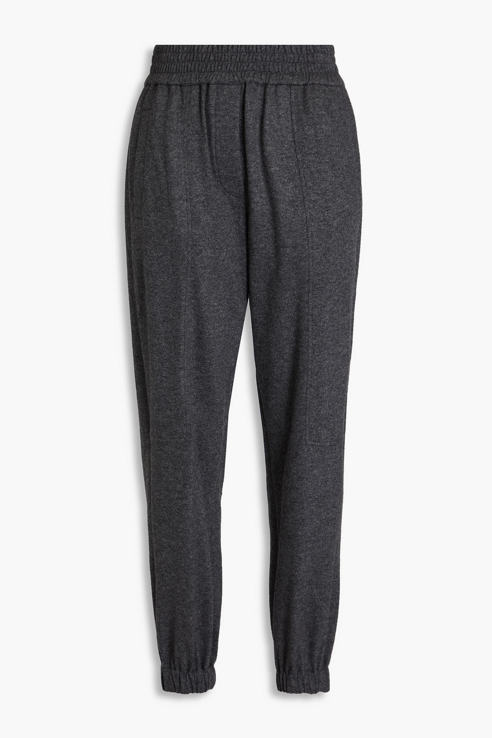 Brunello Cucinelli Mélange Cashmere Track Trousers In Dunkelgrau