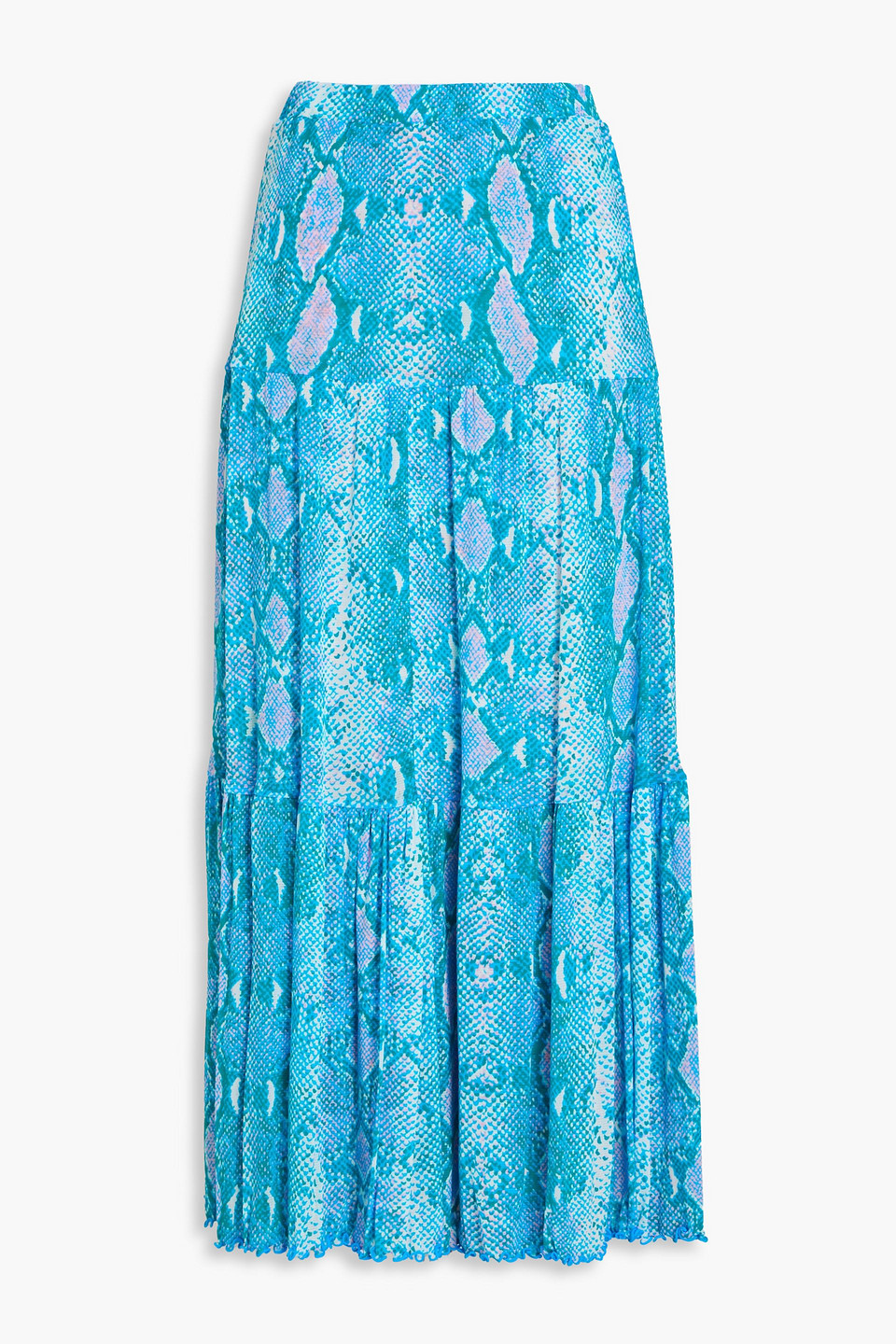 Diane Von Furstenberg Austria Gathered Printed Stretch-mesh Midi Skirt In Animal-print