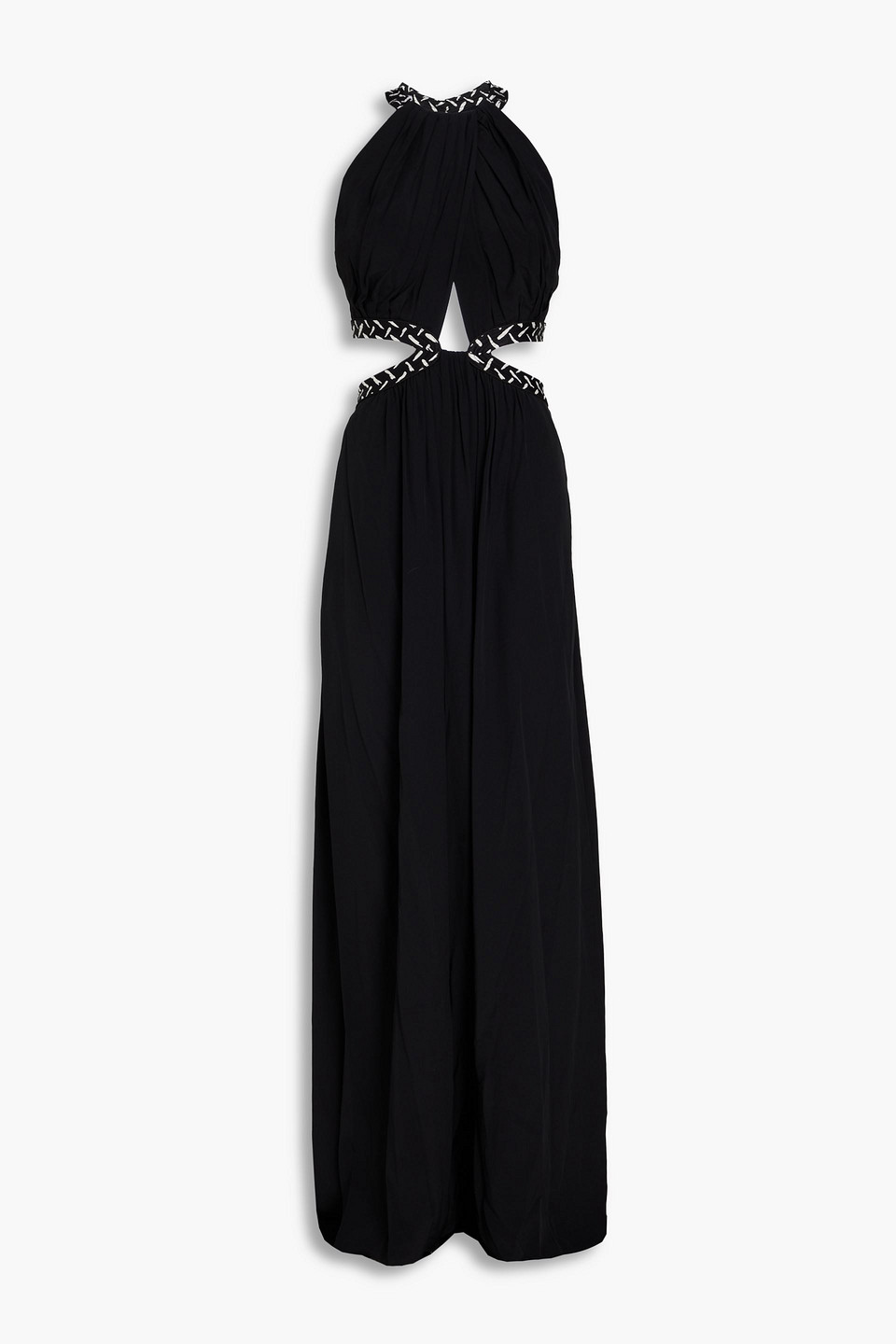 Diane Von Furstenberg Elizabeth Cutout Cady Maxi Dress In Schwarz
