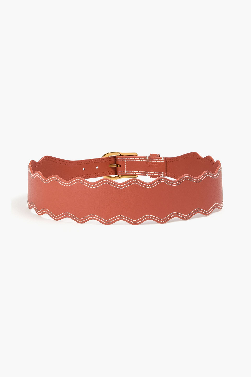 Zimmermann - Topstitched leather belt - Brown - M/L