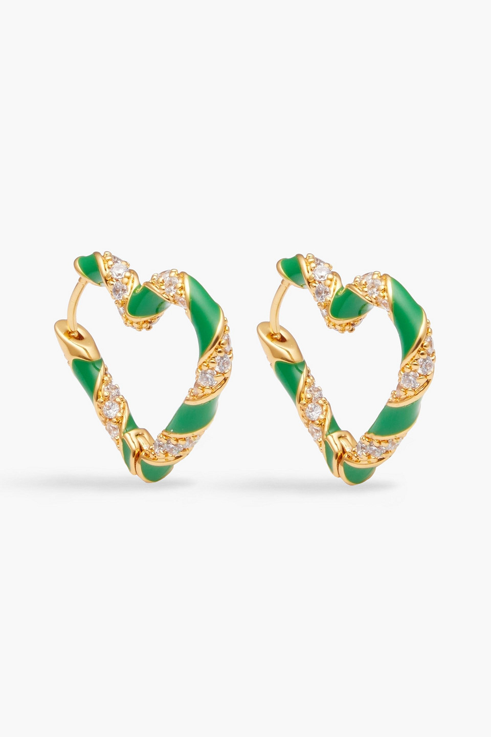 Gold-tone, crystal and enamel earrings