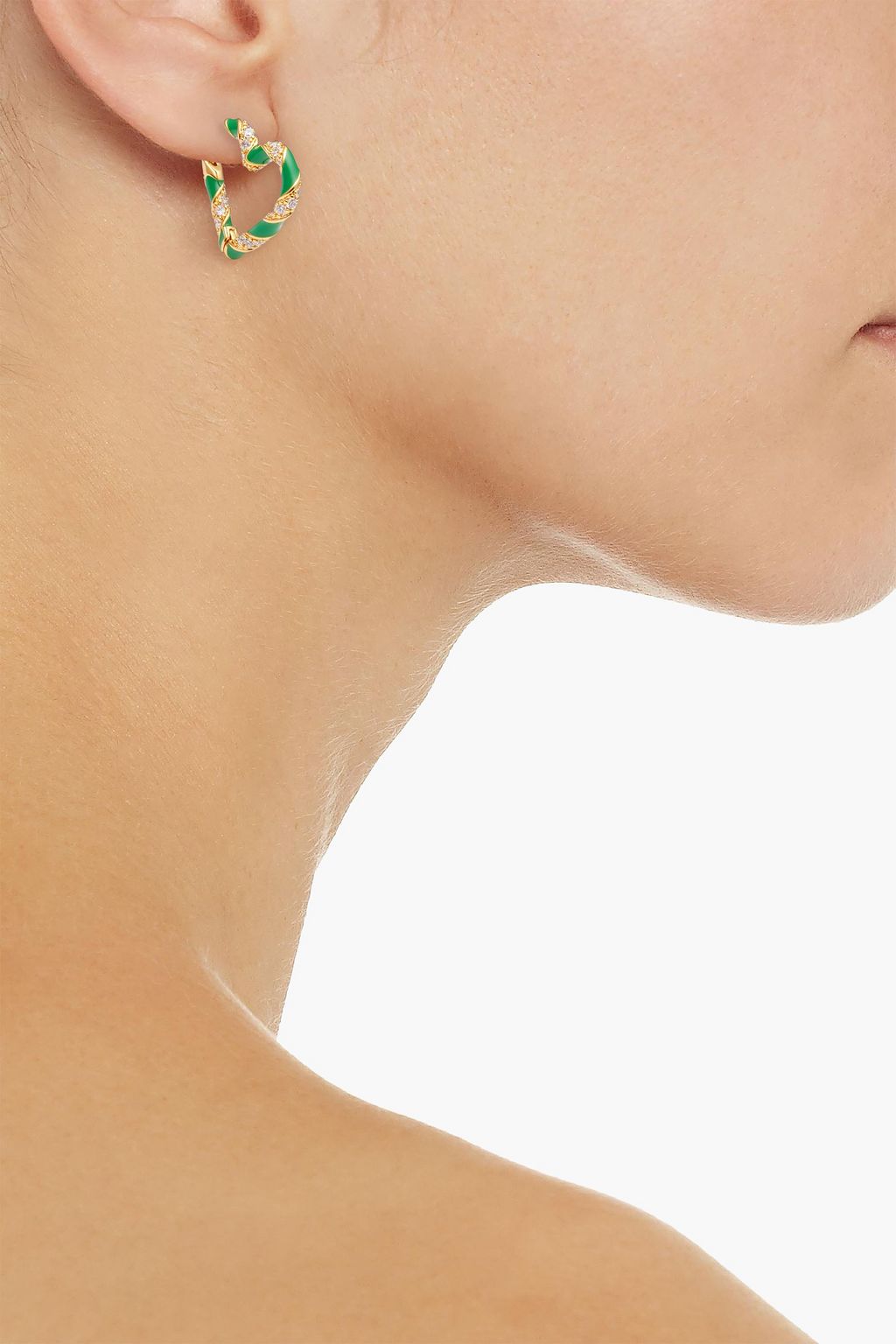 ZIMMERMANN Gold-tone, crystal and enamel earrings