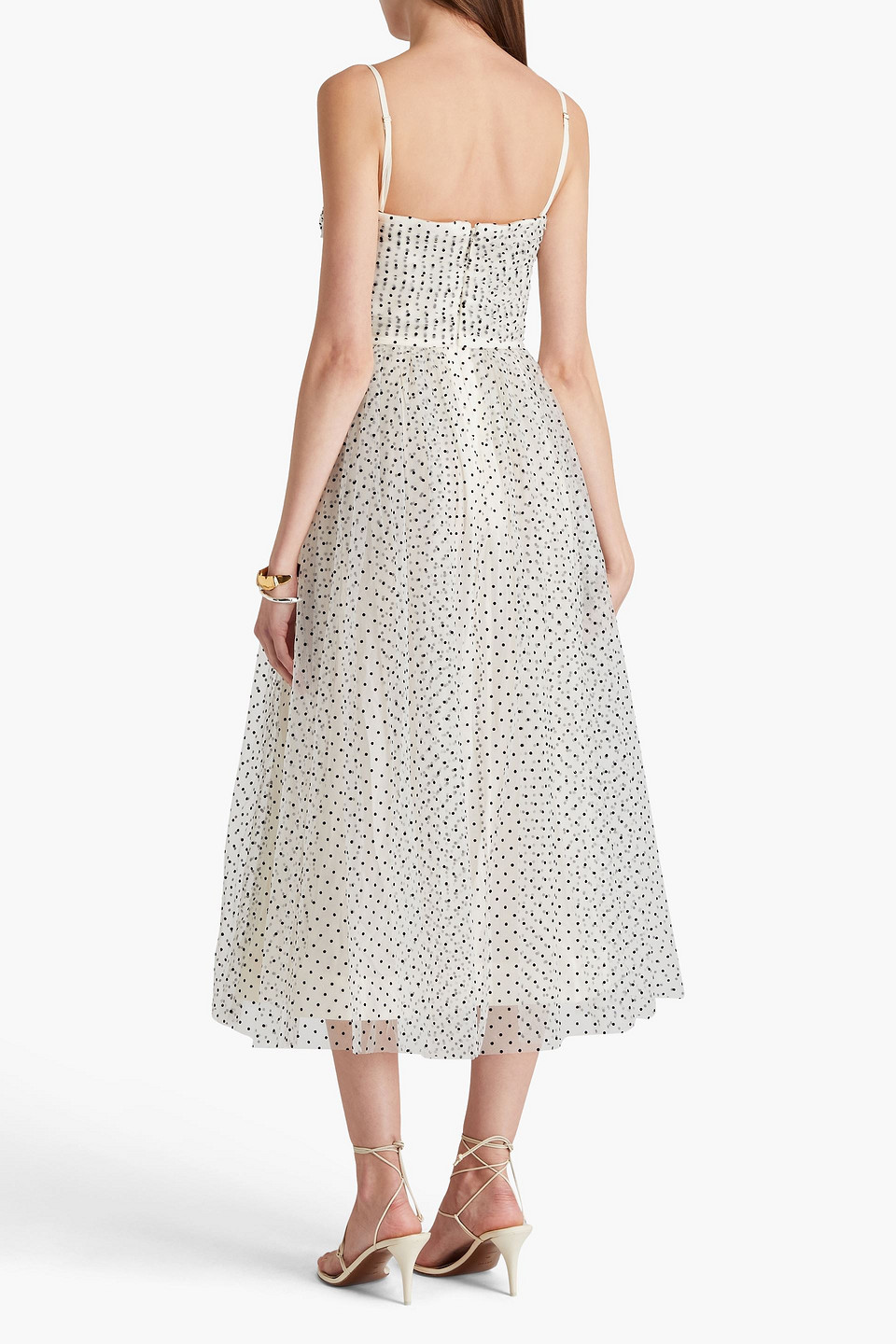 Zimmermann Polka-dot Tulle Dress In Ivory