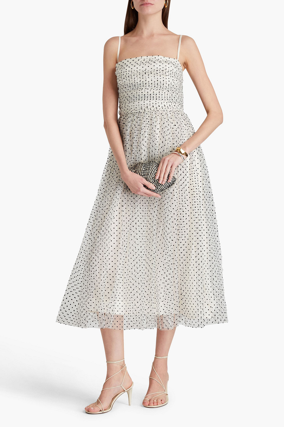 Zimmermann Polka-dot Tulle Dress In Ivory