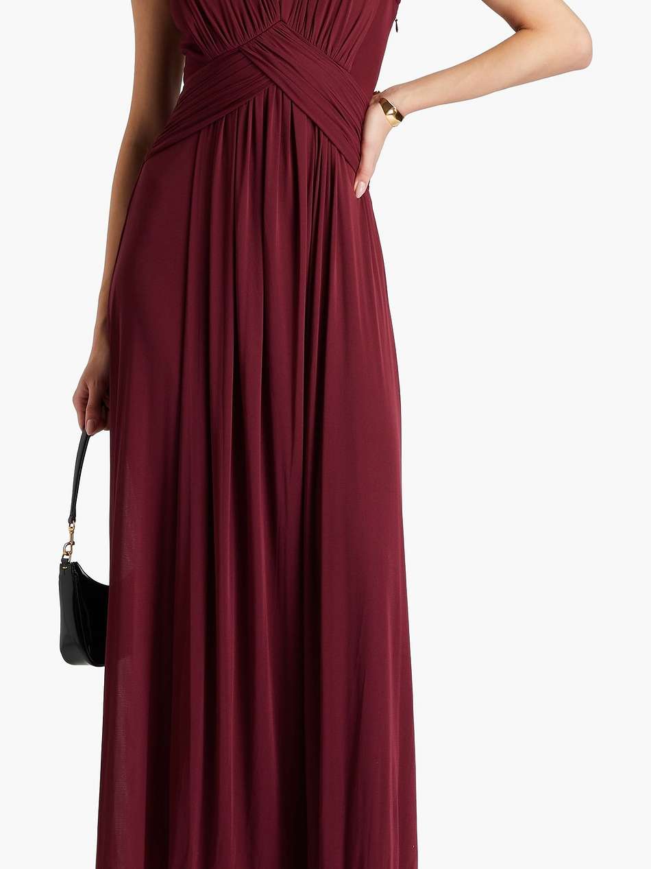 marika ruched stretch-mesh maxi dress