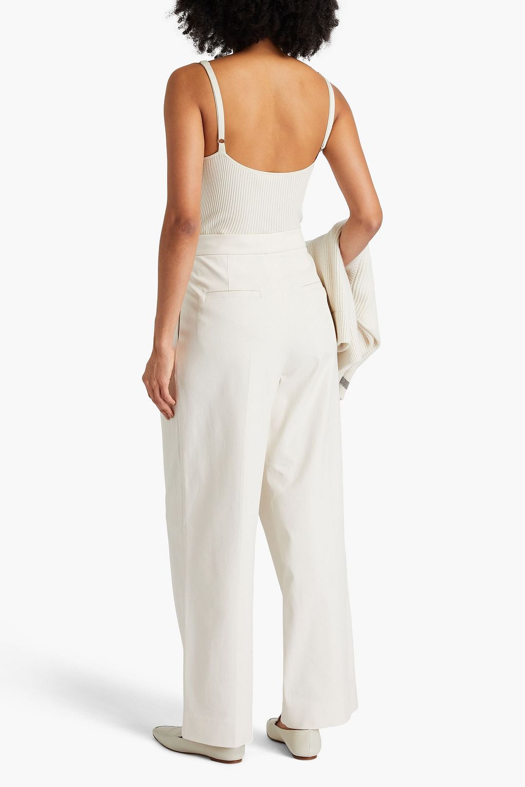 BRUNELLO CUCINELLI Hose mit weitem Bein aus Stretch-Baumwoll-Twill