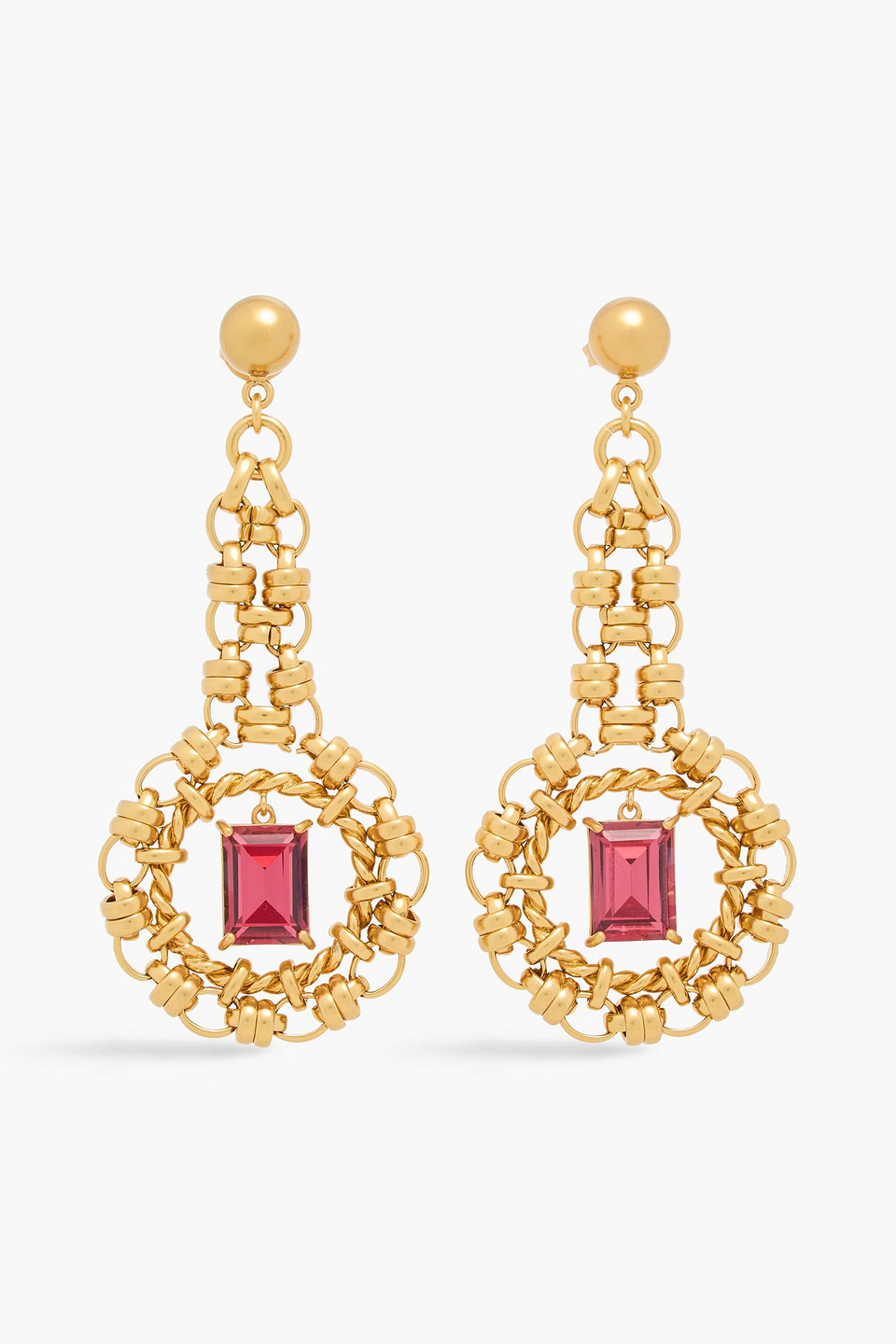Zimmermann Gold-tone Crystal Earrings In Claret