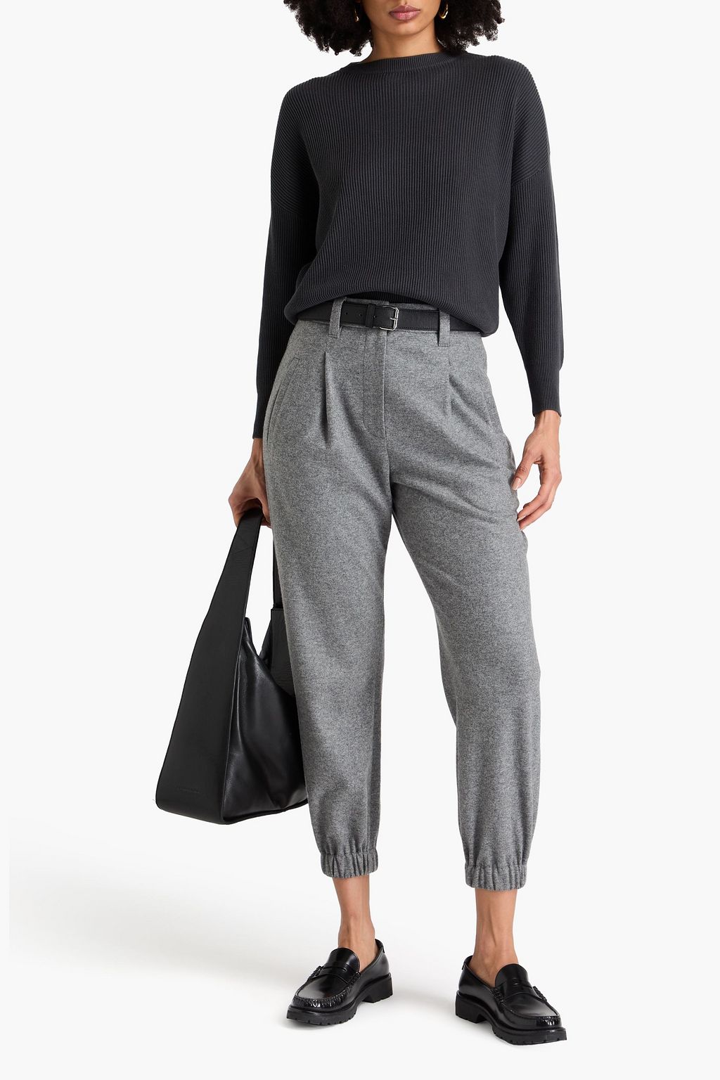 BRUNELLO CUCINELLI Cropped Track Pants aus Kaschmir