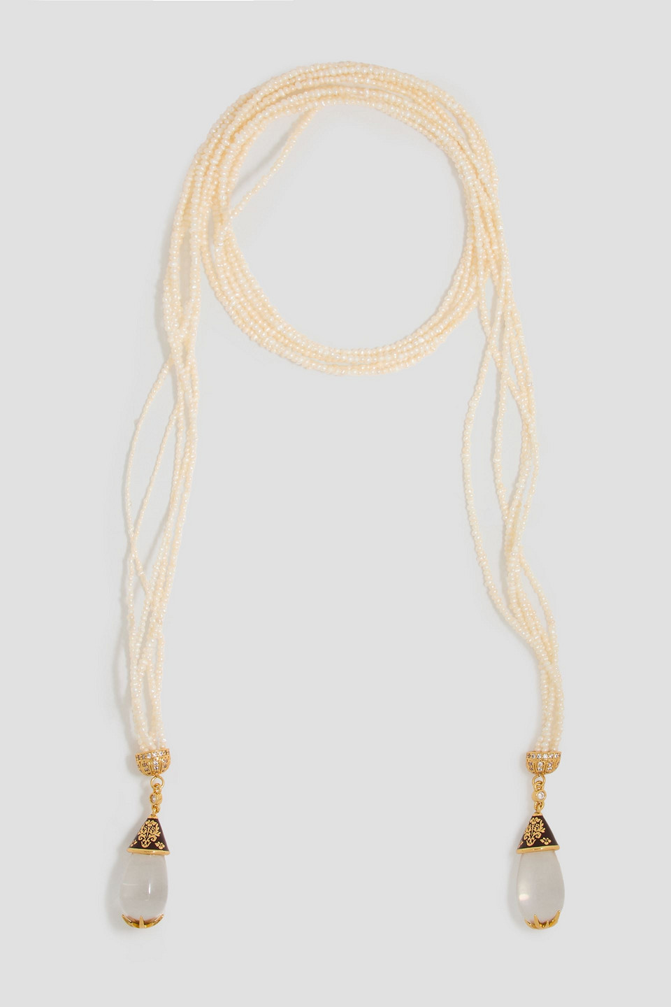 Zimmermann Gold-tone Bead And Stone Necklace In Ivory