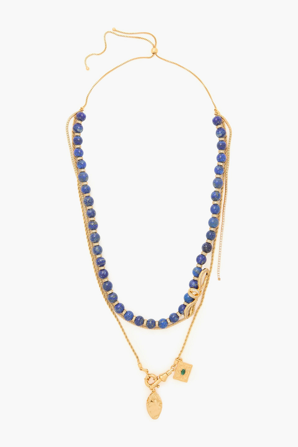 Zimmermann Gold-tone Multi-stone Necklace In Marineblau
