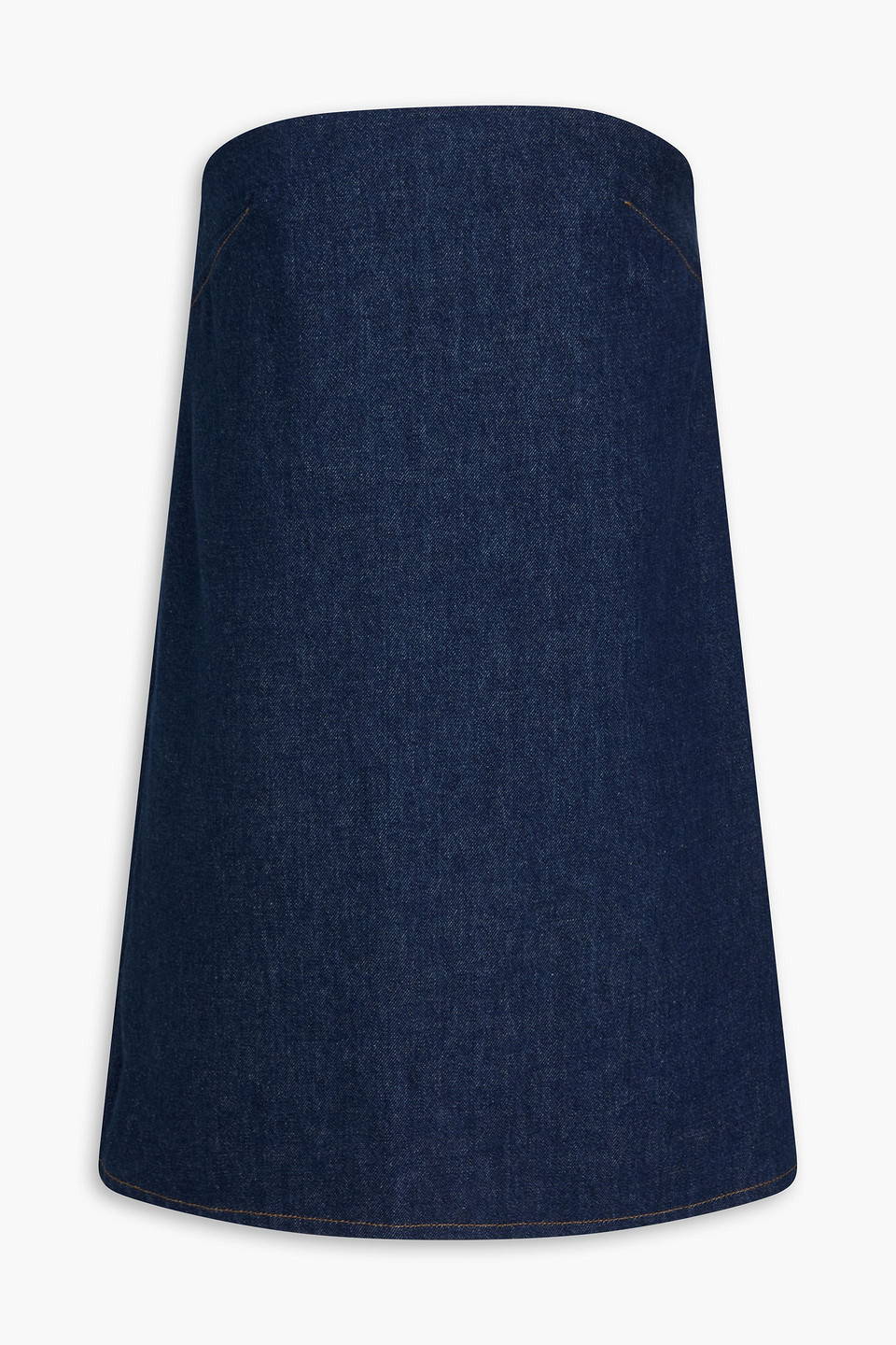 Frame Strapless Denim Mini Dress In Blue