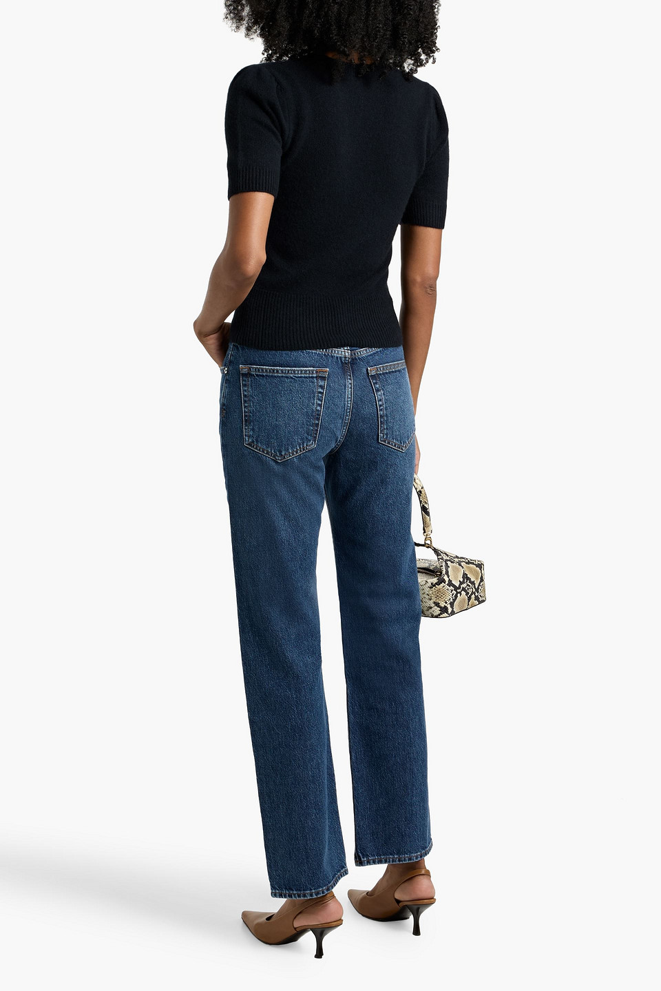 Frame The Wide Crop Jeans In Blue