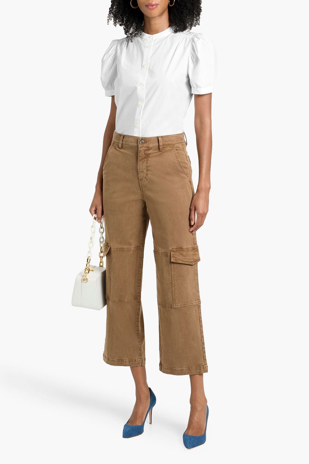 FRAME The Gathered cotton-poplin top