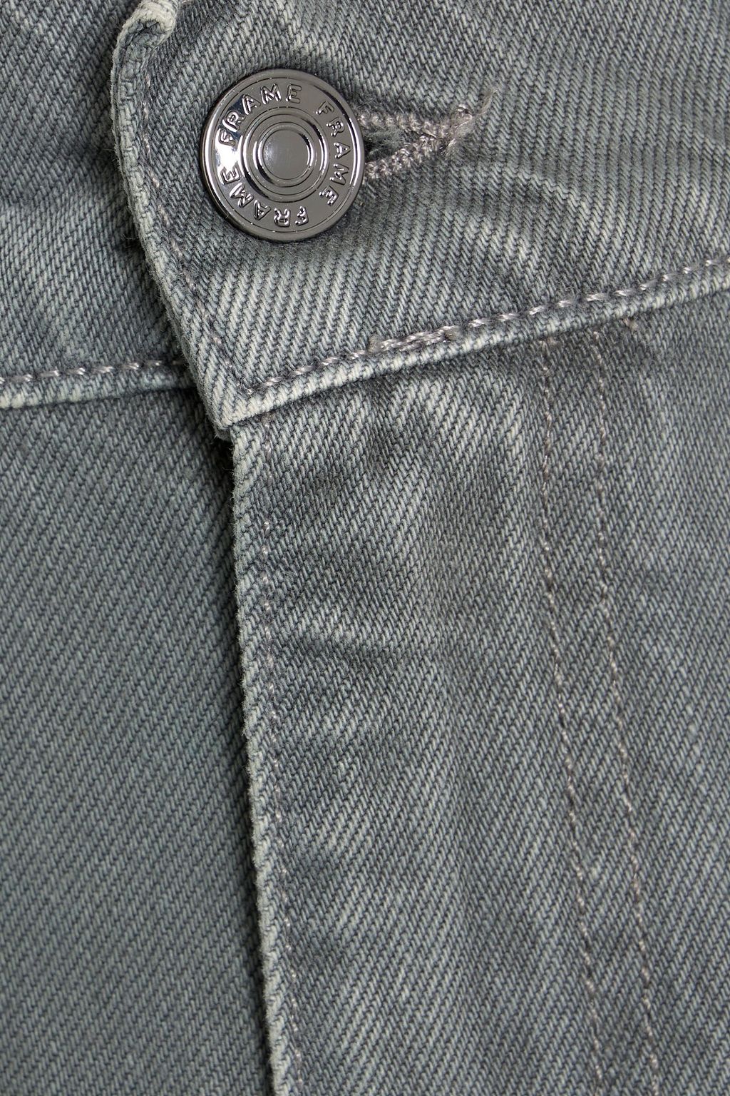 FRAME The Cuffed Utility high-rise tapered jeans