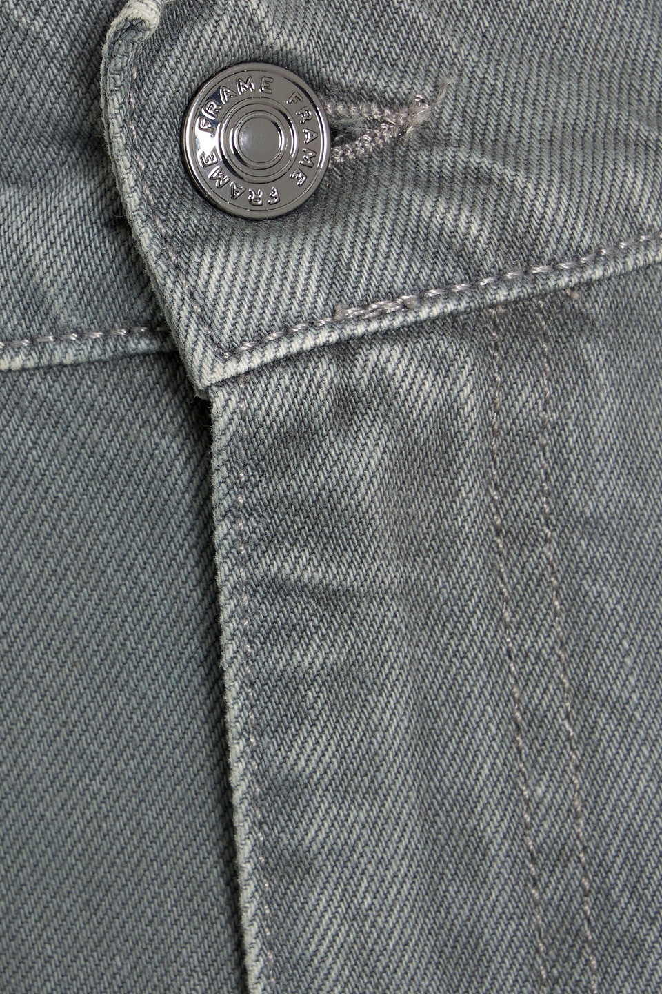 Frame The Cuffed Utility High-rise Tapered Jeans In Gray