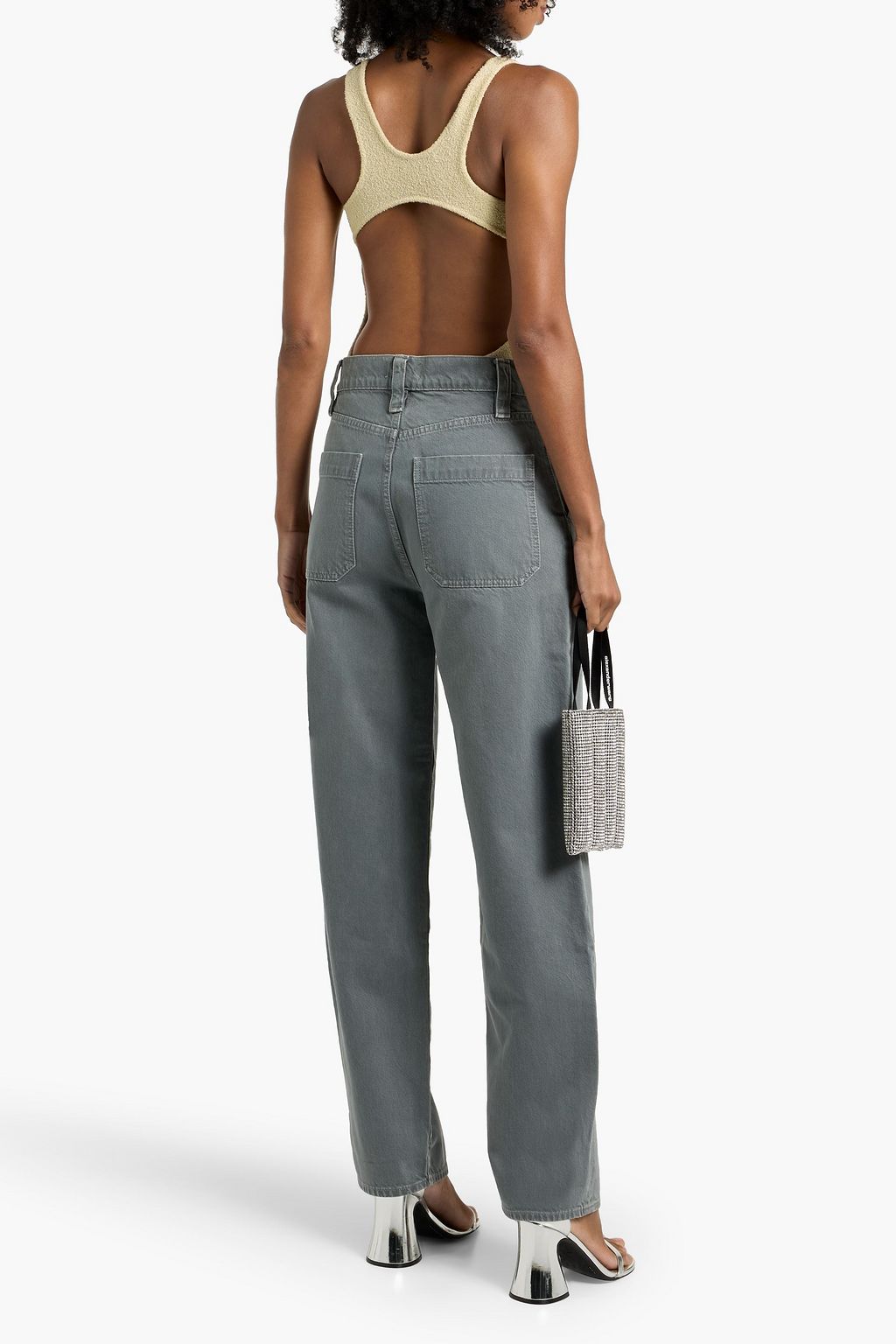 FRAME The Cuffed Utility high-rise tapered jeans