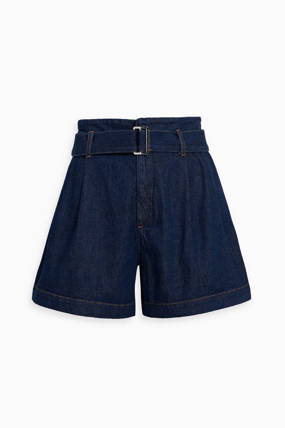 frame - the paper bag belted denim shorts - blue - 26