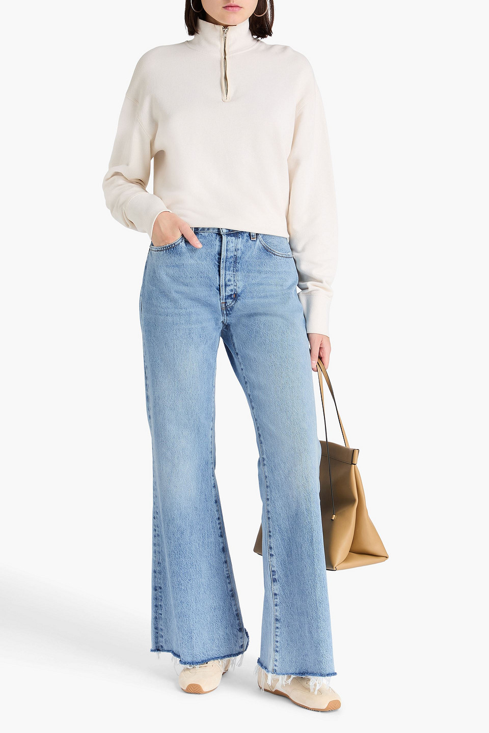Frame The Lax High-rise Flared Jeans In Blue
