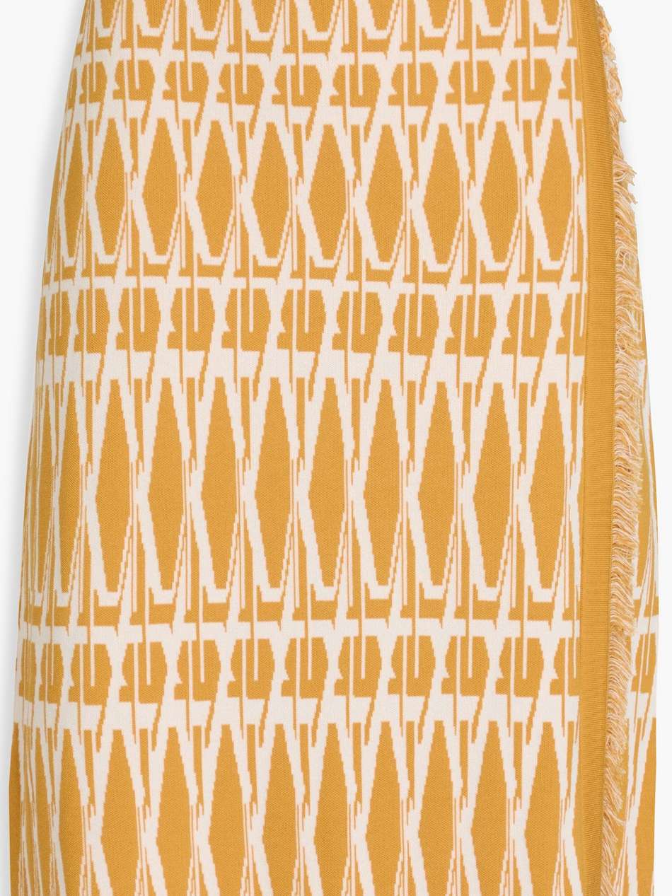 fargo wrap-effect jacquard-knit skirt