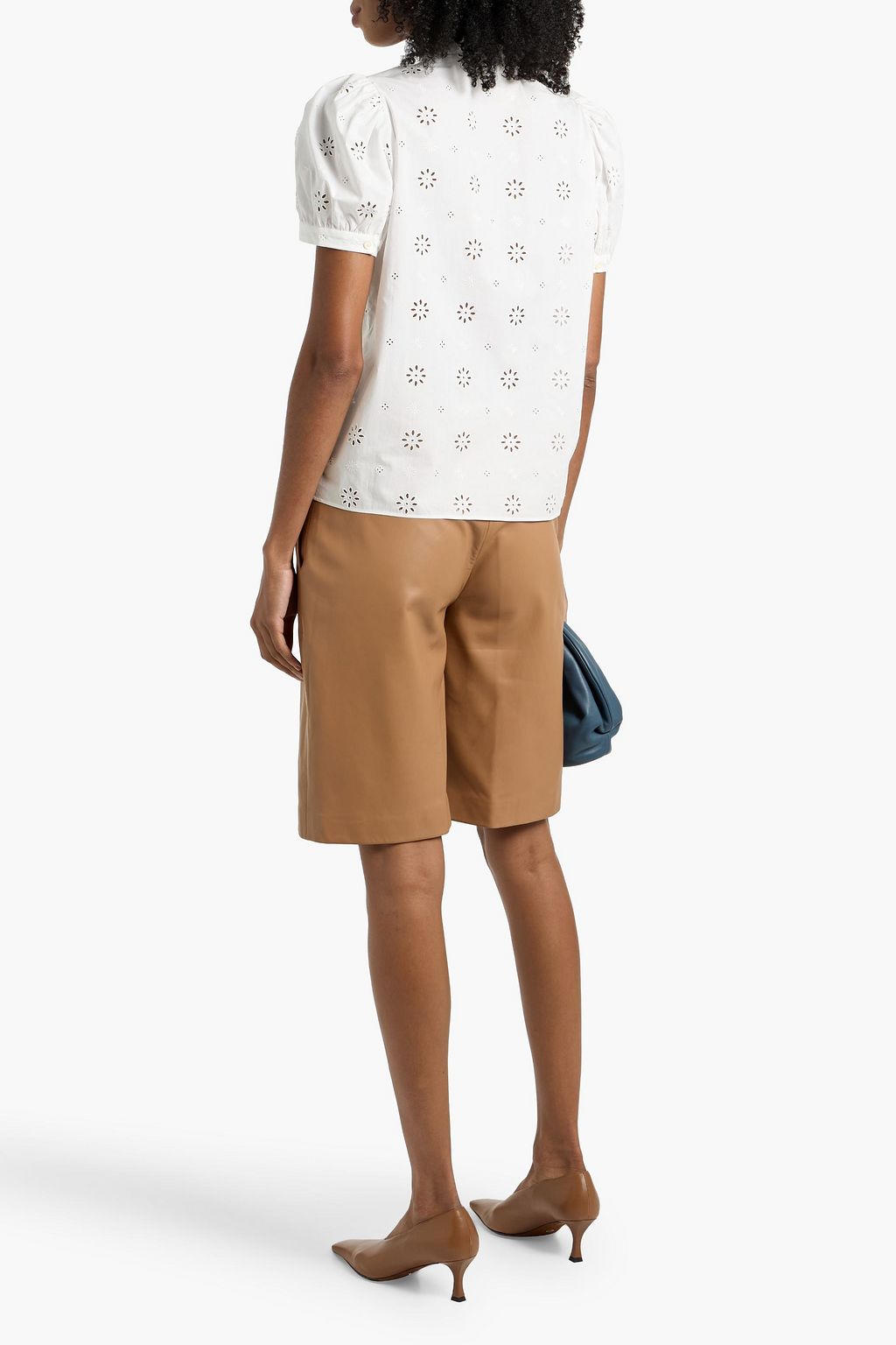 FRAME Broderie anglaise cotton top