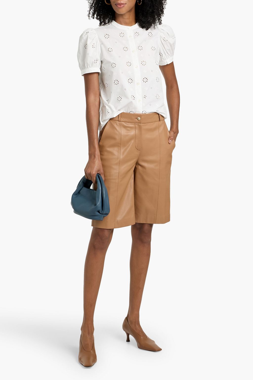 FRAME Broderie anglaise cotton top