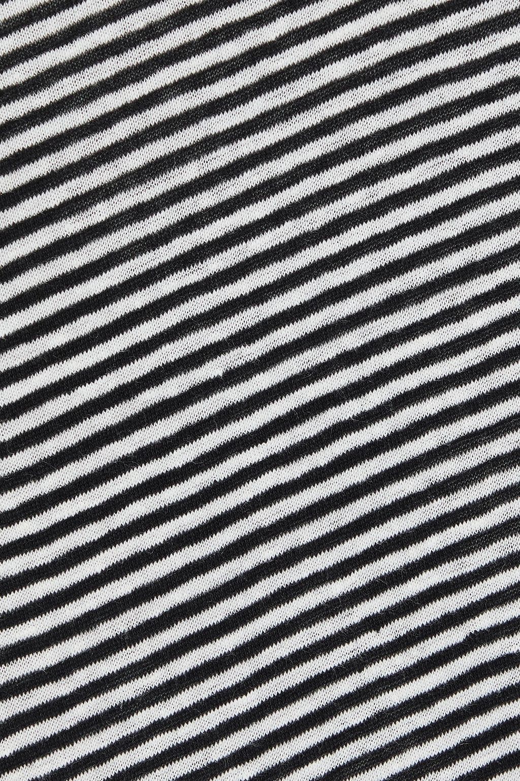 FRAME Striped linen-jersey T-shirt