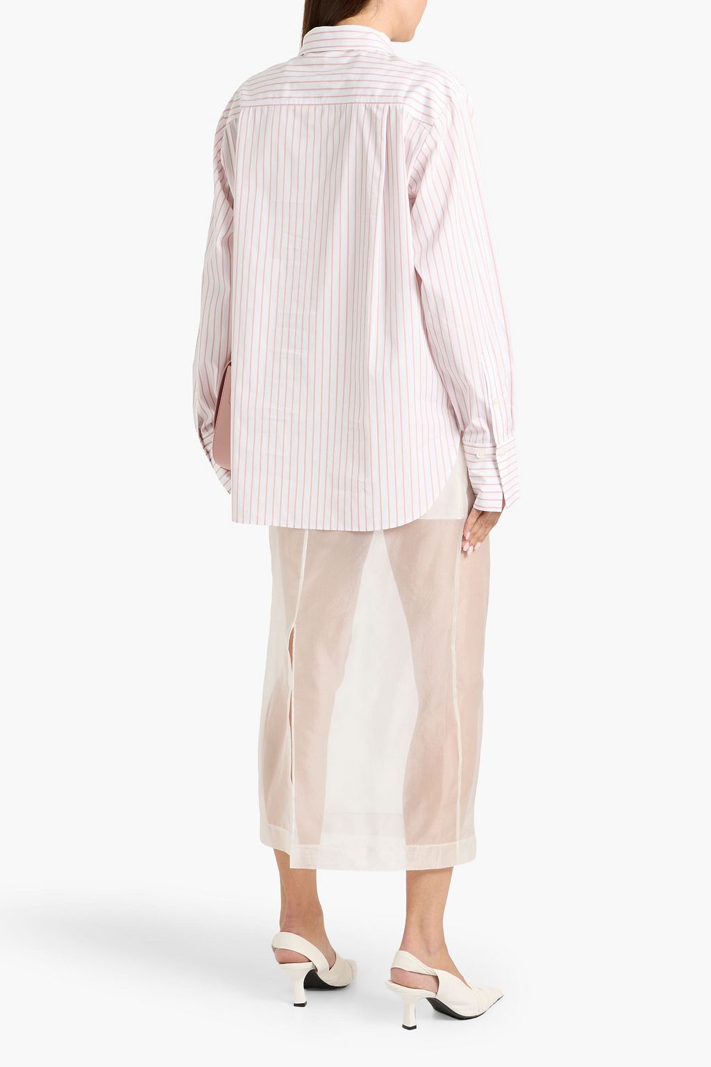 FRAME The Oversized striped cotton-poplin shirt