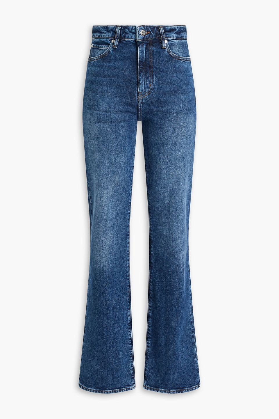Frame The Arrow High-rise Bootcut Jeans In Blue