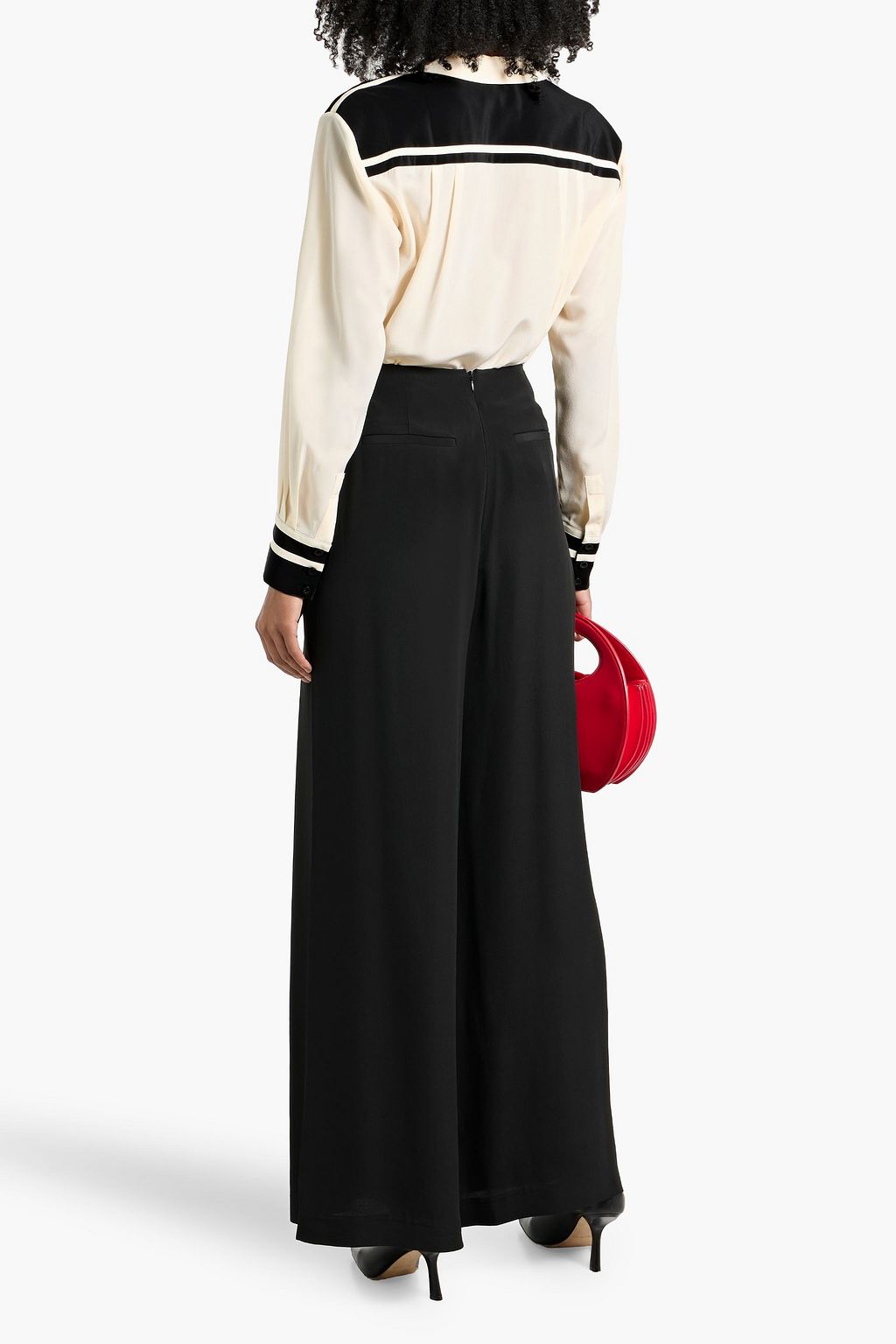 FRAME Striped silk crepe de chine shirt