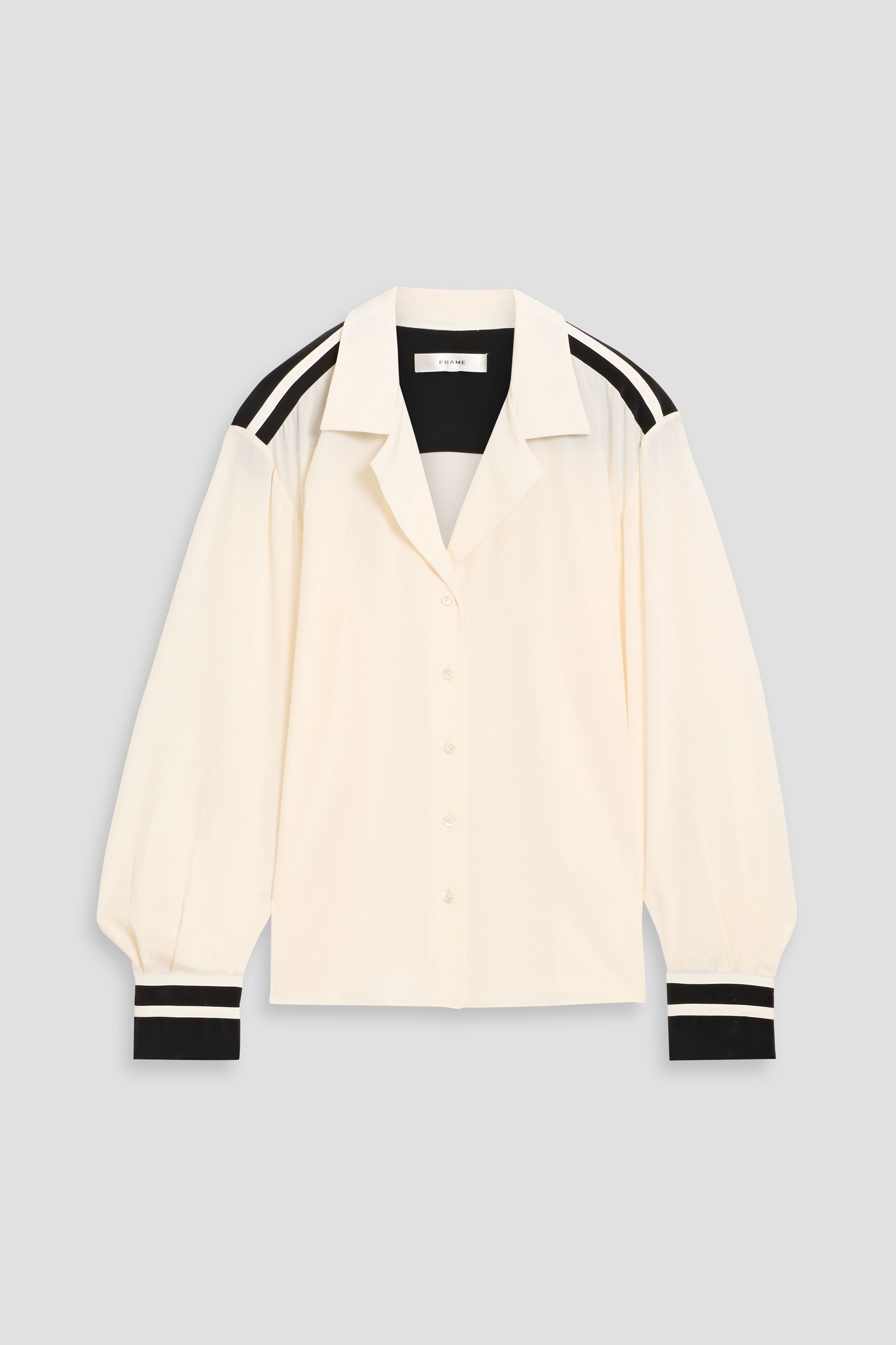 FRAME Striped silk crepe de chine shirt