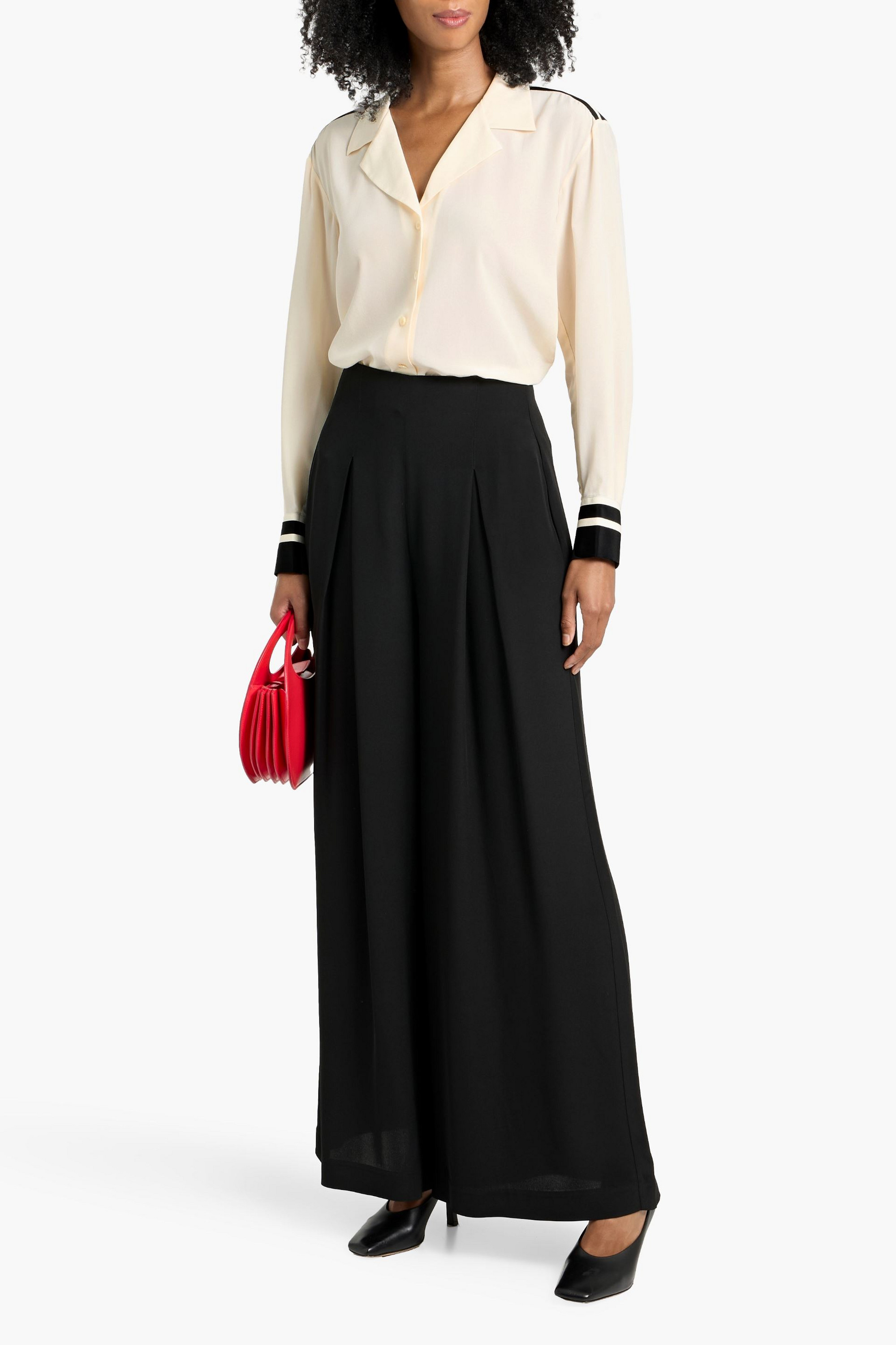 FRAME Striped silk crepe de chine shirt