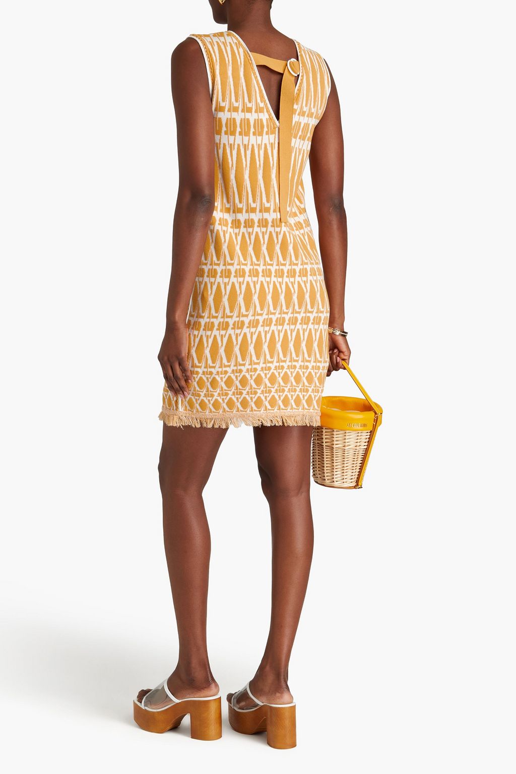 DIANE VON FURSTENBERG Reilly frayed jacquard-knit mini dress