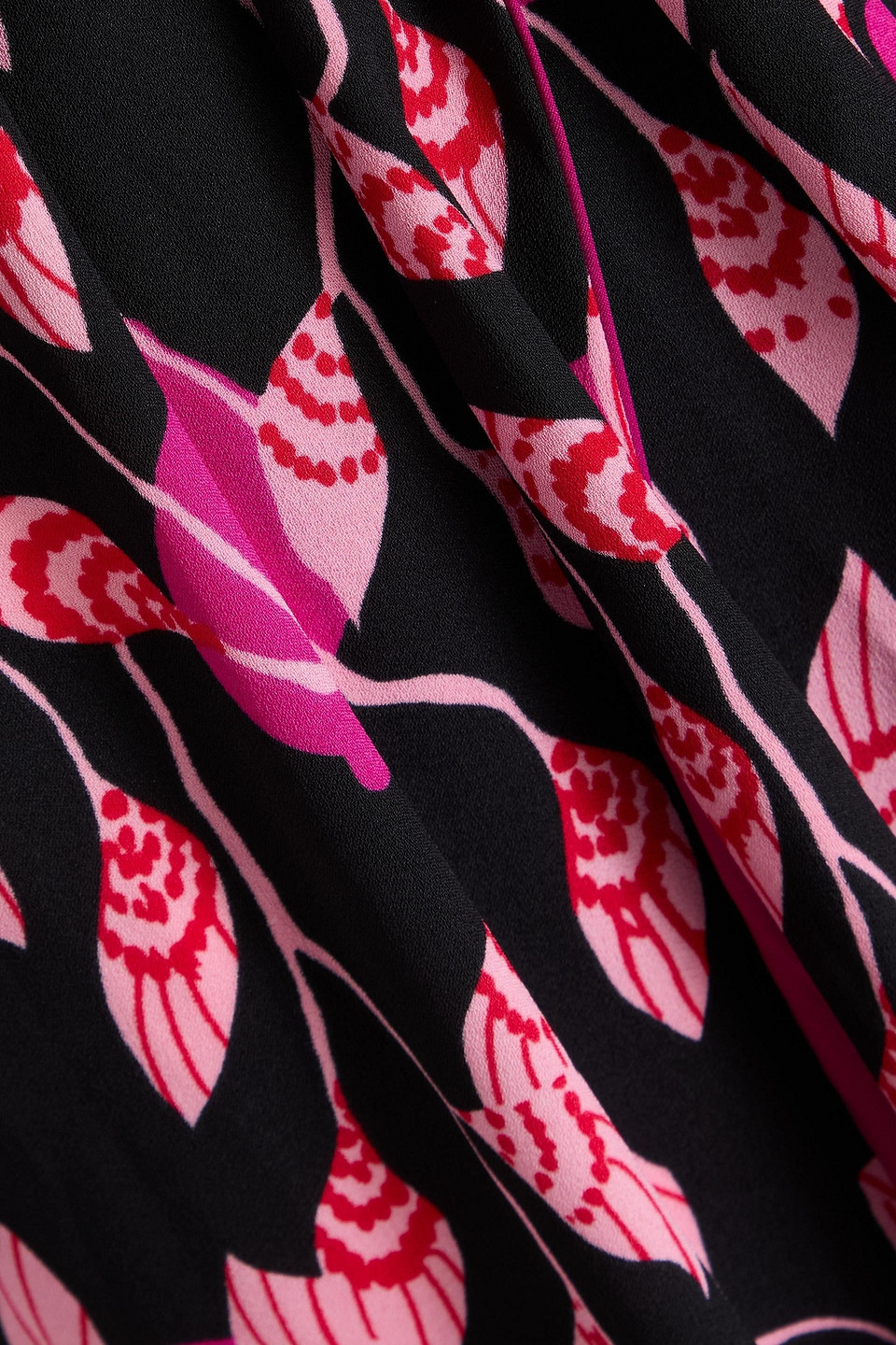 Diane Von Furstenberg Blade Printed Crepe Midi Wrap Dress In Magenta