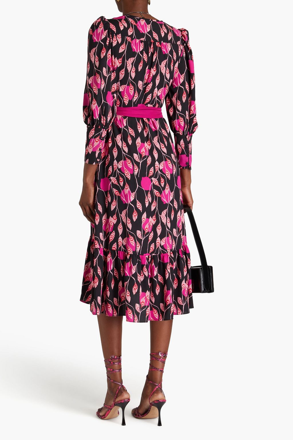 DIANE VON FURSTENBERG 프린트 크레이프 미디 랩 드레스